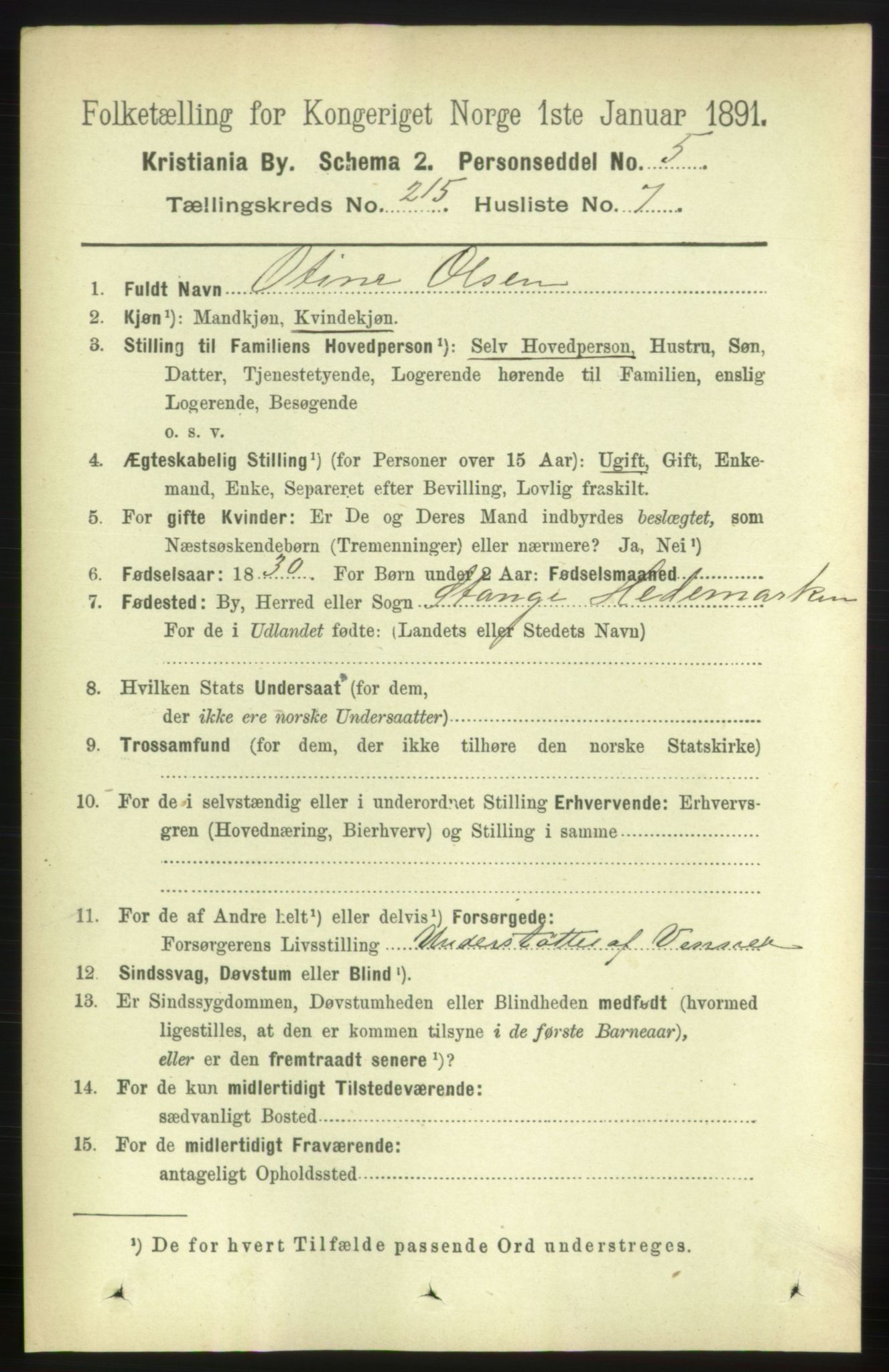 RA, 1891 census for 0301 Kristiania, 1891, p. 127921