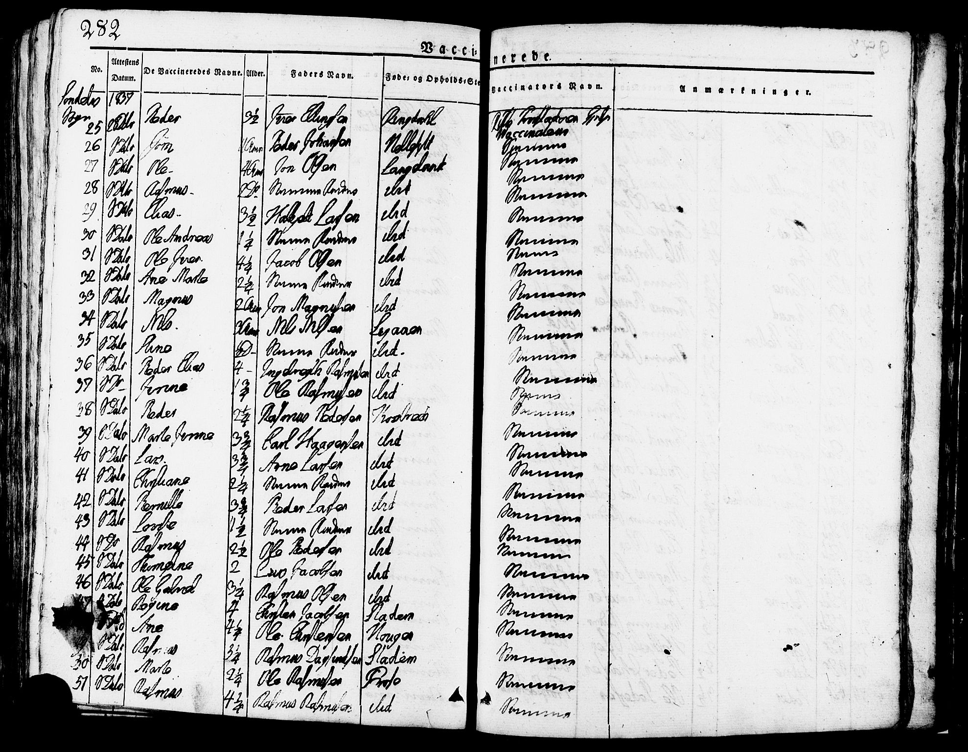 Ministerialprotokoller, klokkerbøker og fødselsregistre - Møre og Romsdal, AV/SAT-A-1454/517/L0221: Parish register (official) no. 517A01, 1827-1858, p. 282