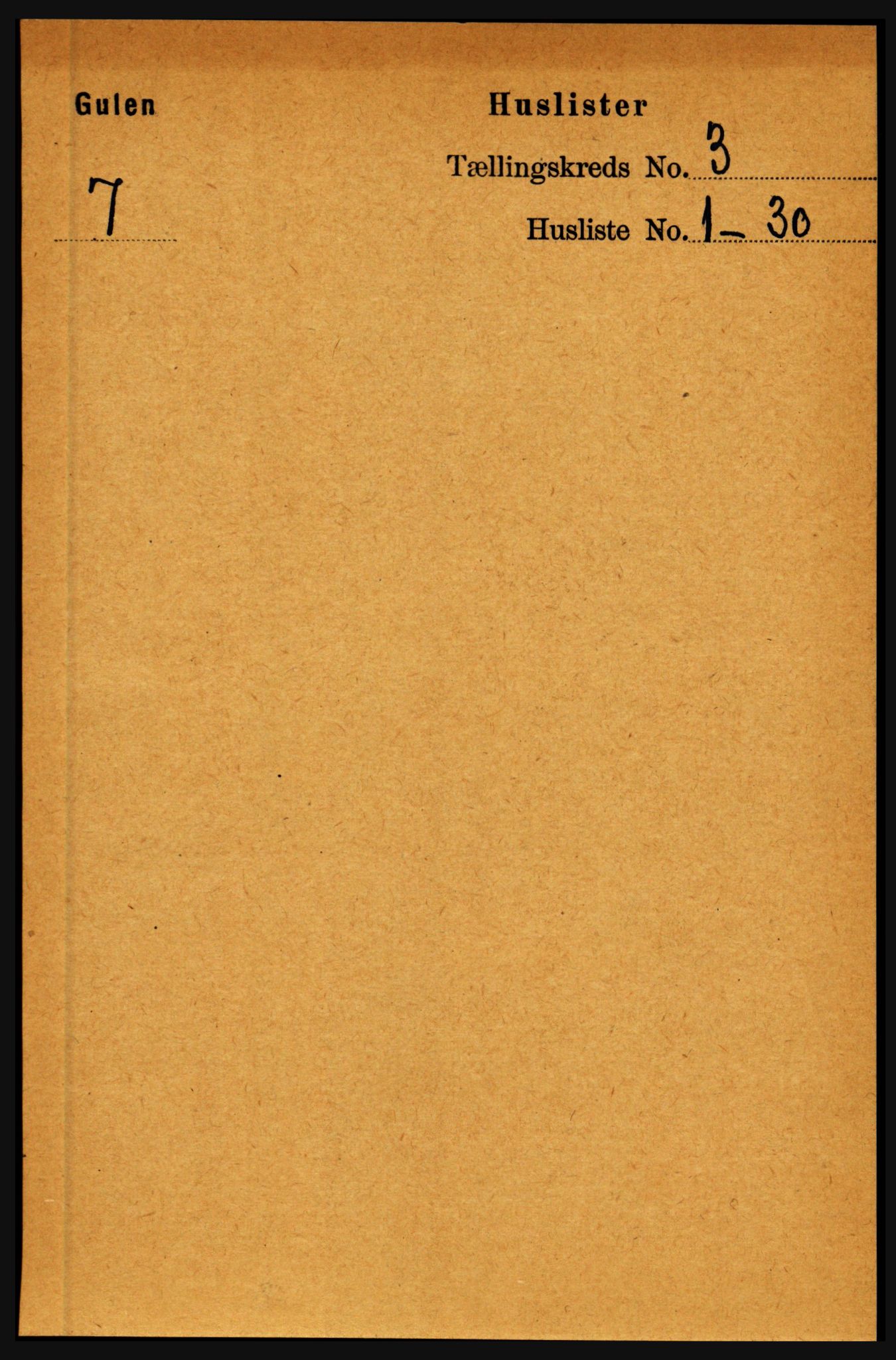 RA, 1891 census for 1411 Gulen, 1891, p. 847