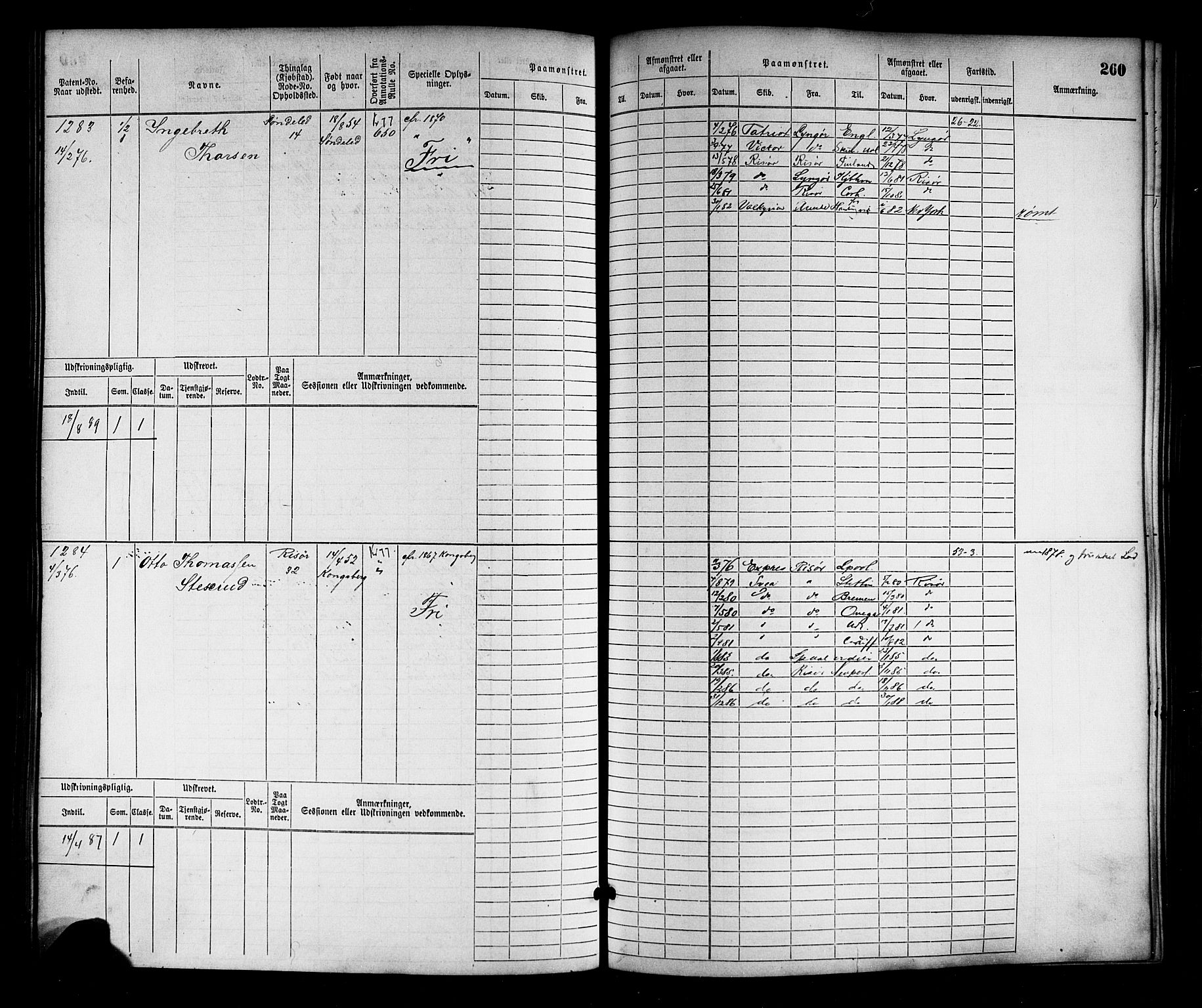 Risør mønstringskrets, AV/SAK-2031-0010/F/Fb/L0003: Hovedrulle nr 767-1528, Q-3, 1868-1910, p. 263