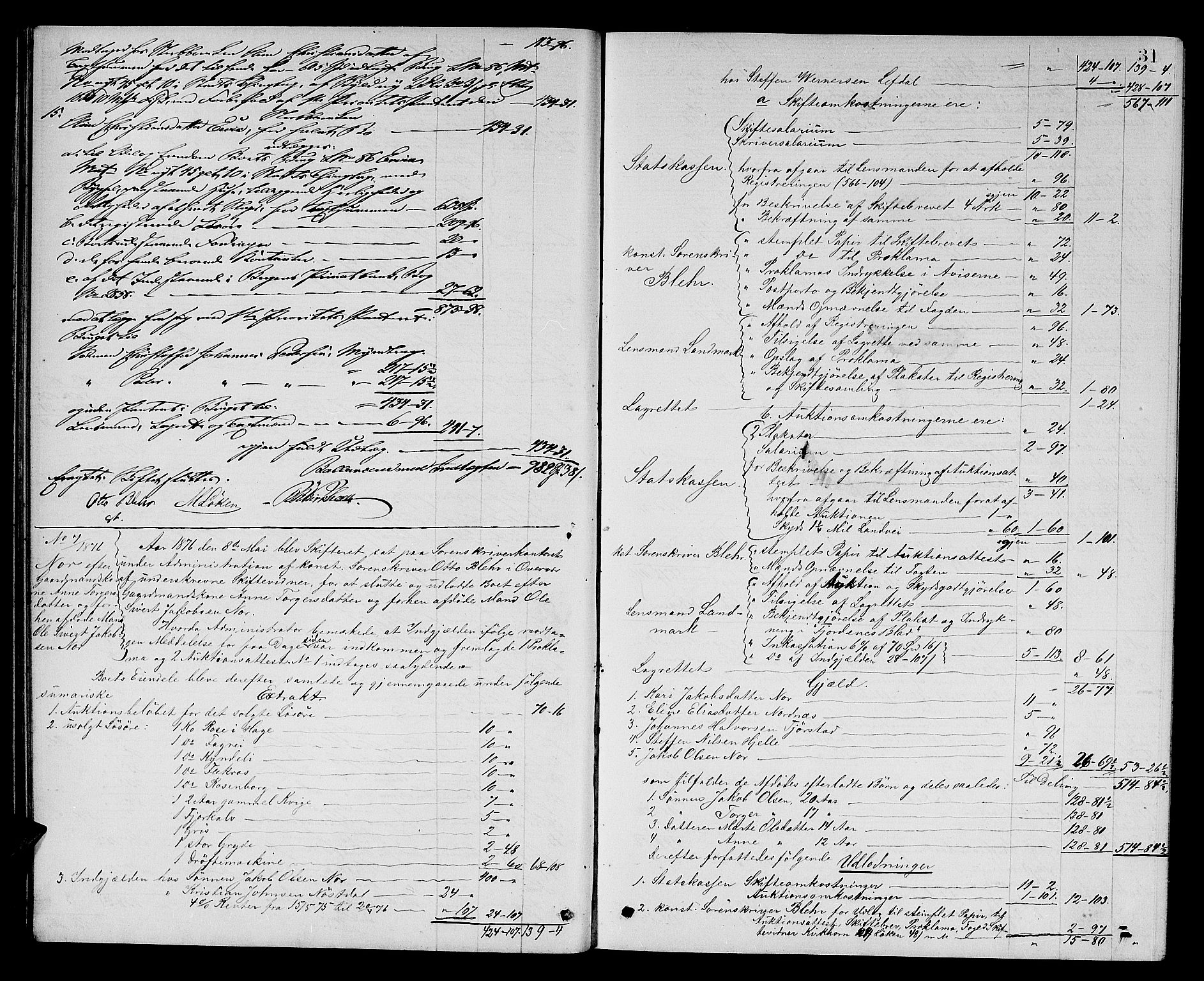 Nordfjord sorenskriveri, AV/SAB-A-2801/1/04/04d/L0006: Skifteutlodningsprotokoll, 1875-1881, p. 30b-31a