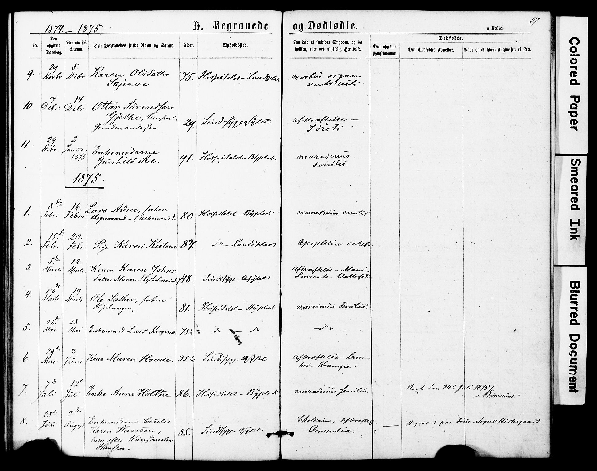 Ministerialprotokoller, klokkerbøker og fødselsregistre - Sør-Trøndelag, SAT/A-1456/623/L0469: Parish register (official) no. 623A03, 1868-1883, p. 37