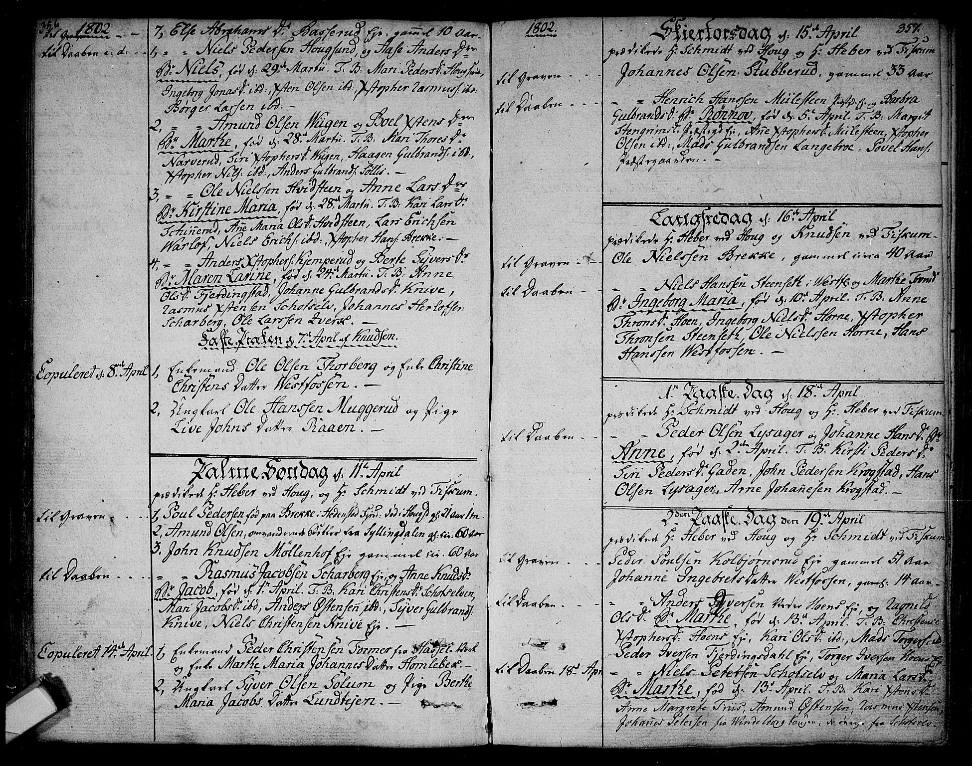 Eiker kirkebøker, AV/SAKO-A-4/F/Fa/L0009: Parish register (official) no. I 9, 1789-1806, p. 356-357