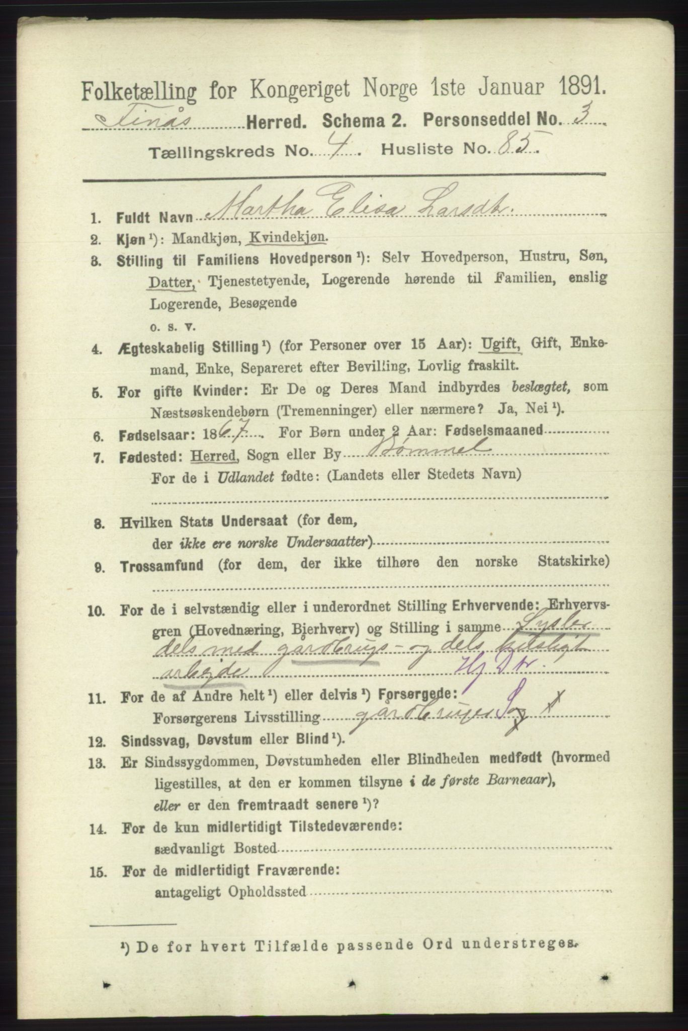 RA, 1891 census for 1218 Finnås, 1891, p. 2174