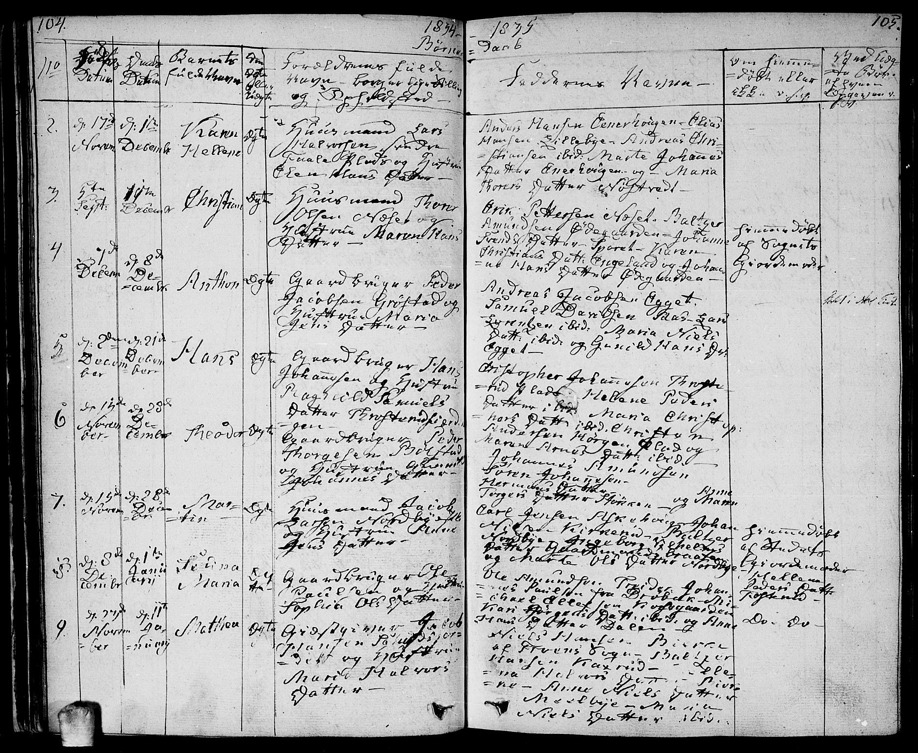 Ås prestekontor Kirkebøker, SAO/A-10894/F/Fa/L0005: Parish register (official) no. I 5, 1827-1840, p. 104-105