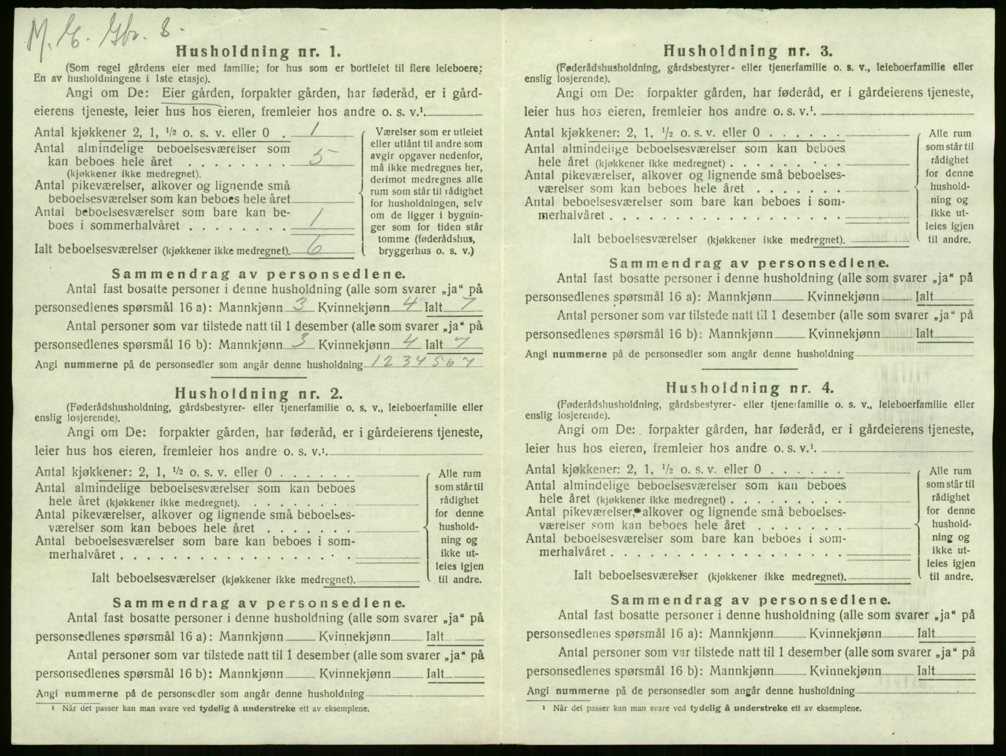 SAKO, 1920 census for Sem, 1920, p. 1448