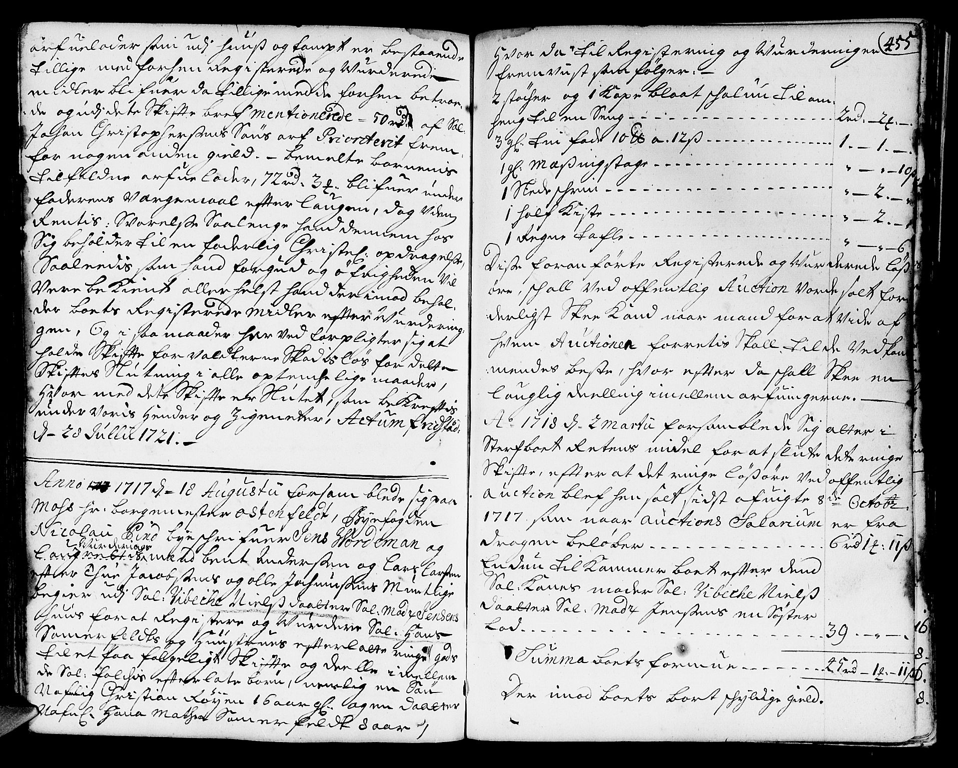 Fredrikstad byfogd, AV/SAO-A-10473a/H/Hb/L0003: Skifteprotokoll, 1694-1723, p. 454b-455a