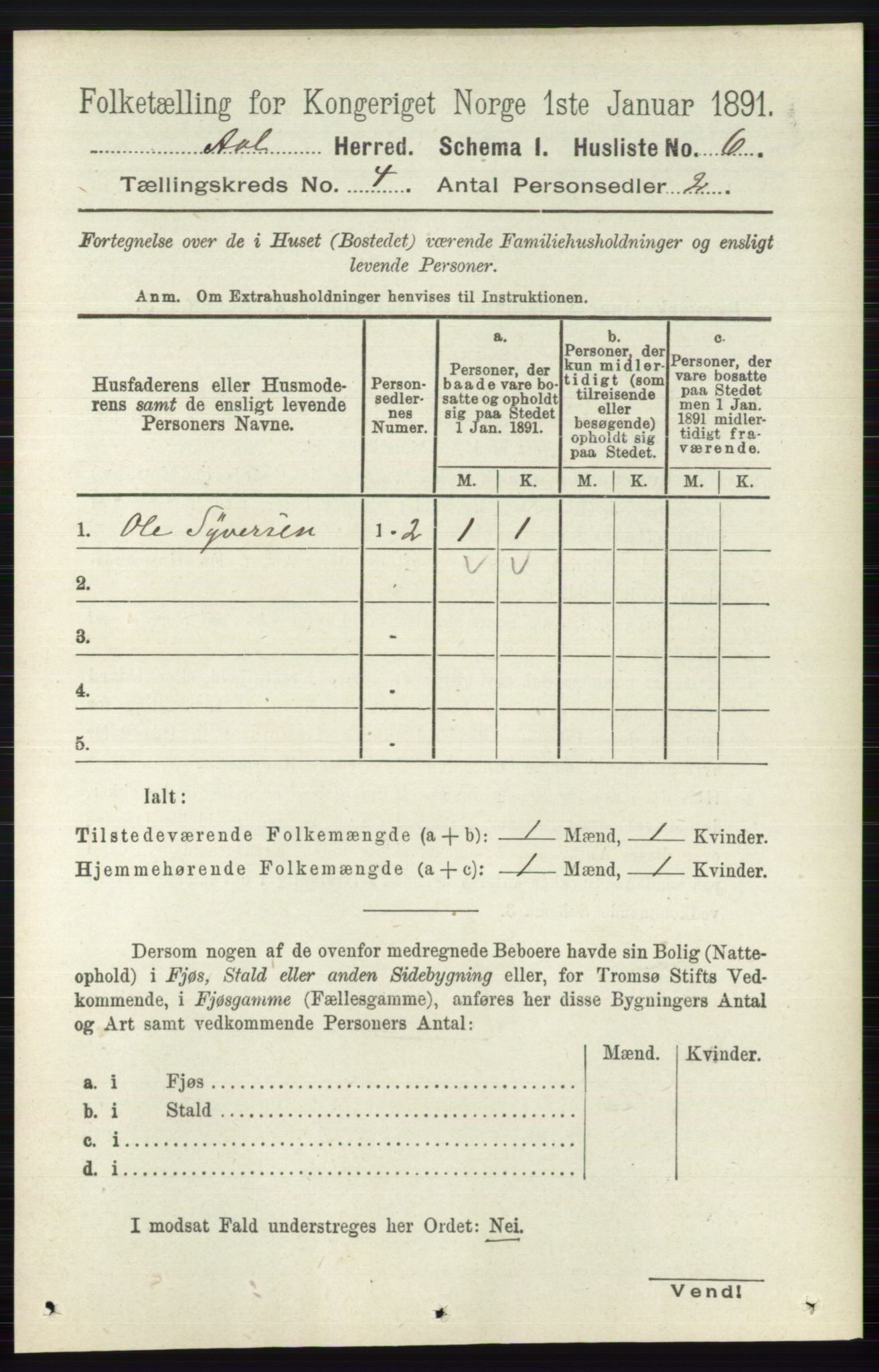 RA, 1891 census for 0619 Ål, 1891, p. 986