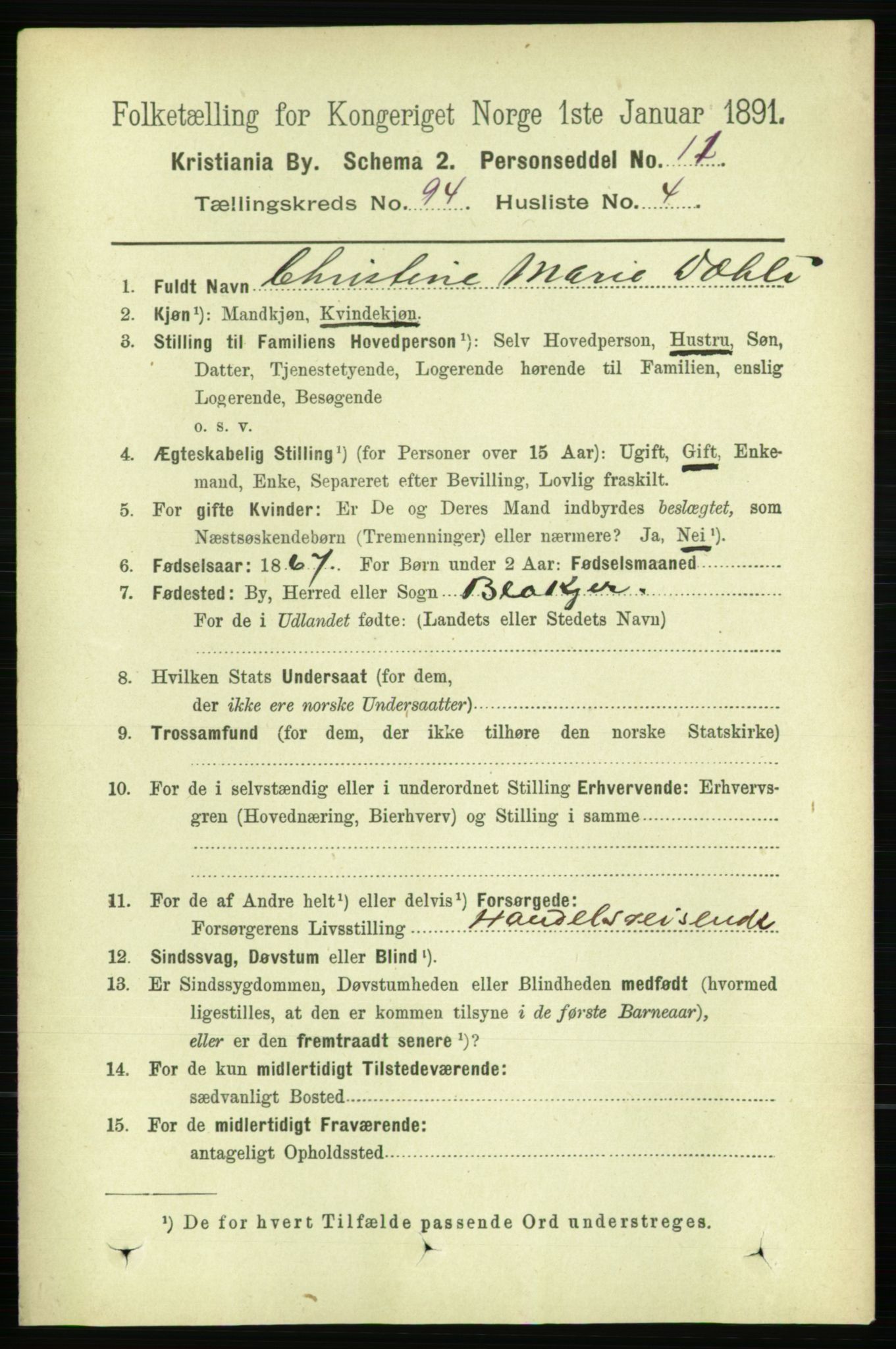 RA, 1891 census for 0301 Kristiania, 1891, p. 46043