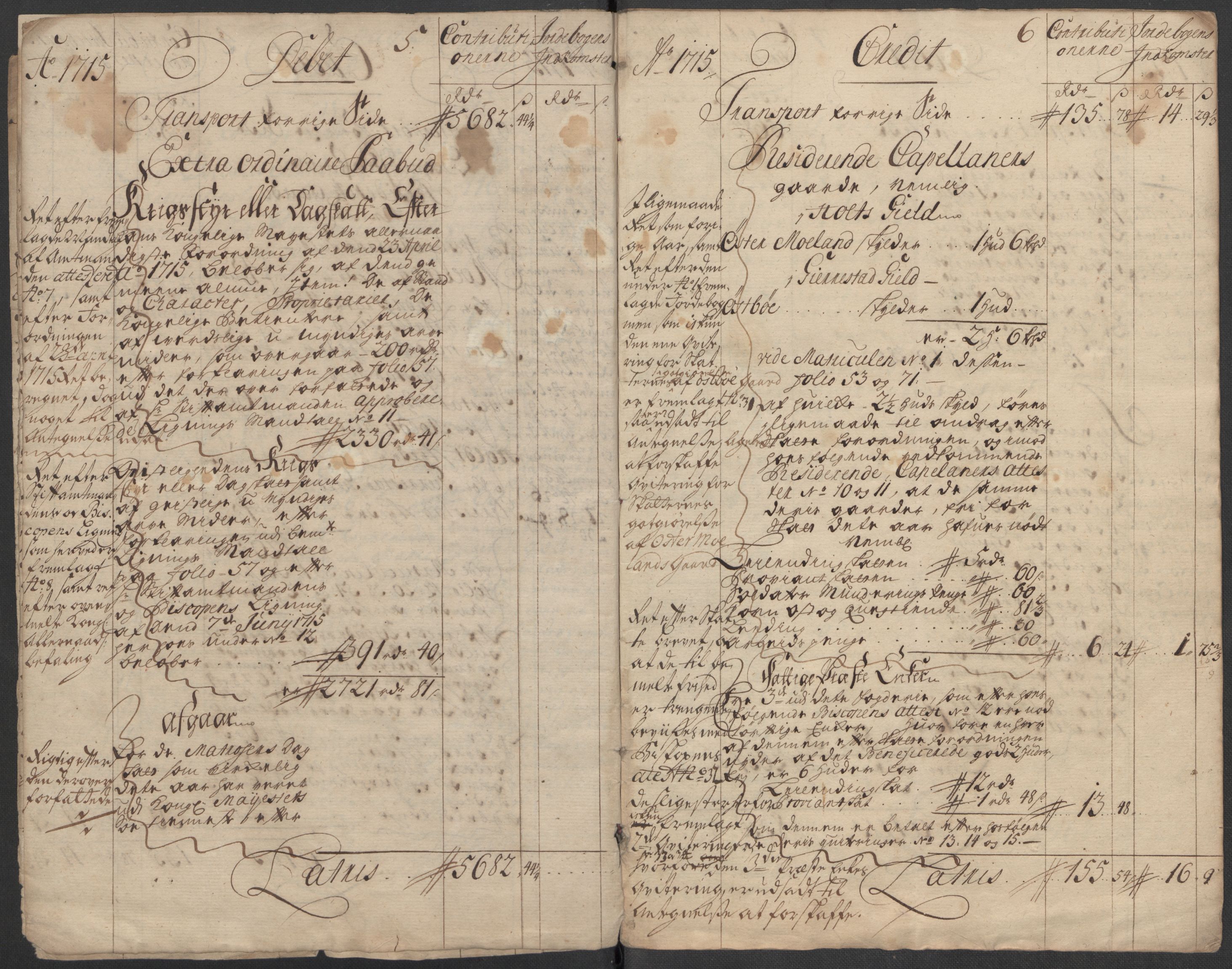 Rentekammeret inntil 1814, Reviderte regnskaper, Fogderegnskap, RA/EA-4092/R39/L2323: Fogderegnskap Nedenes, 1715, p. 6