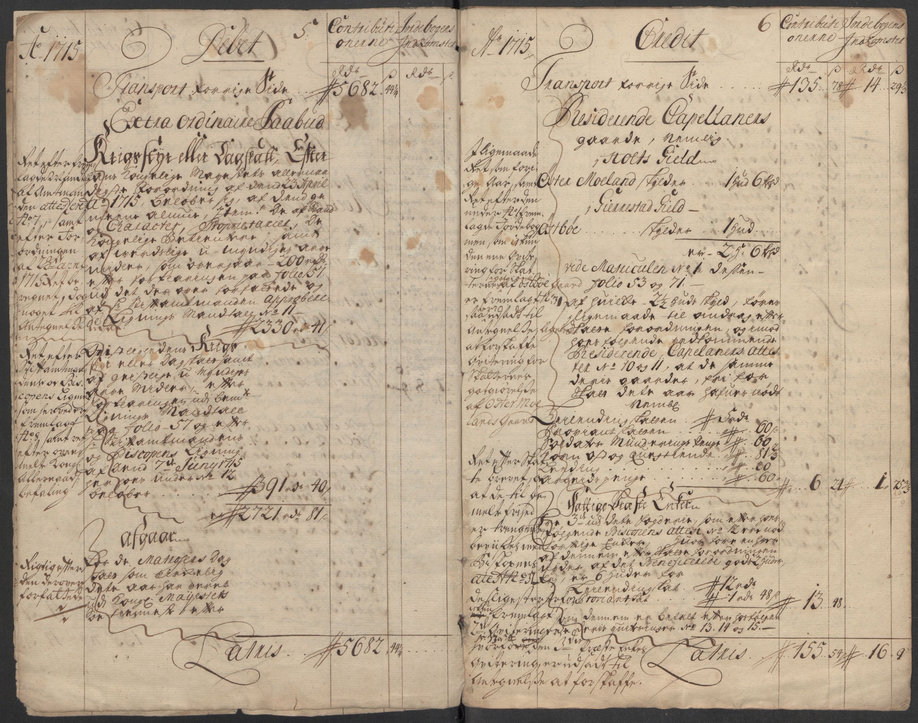 Rentekammeret inntil 1814, Reviderte regnskaper, Fogderegnskap, AV/RA-EA-4092/R39/L2323: Fogderegnskap Nedenes, 1715, p. 6