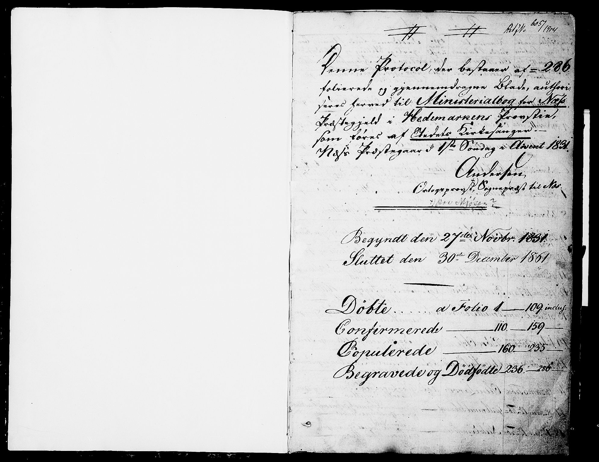 Nes prestekontor, Hedmark, AV/SAH-PREST-020/L/La/L0004: Parish register (copy) no. 4, 1832-1861