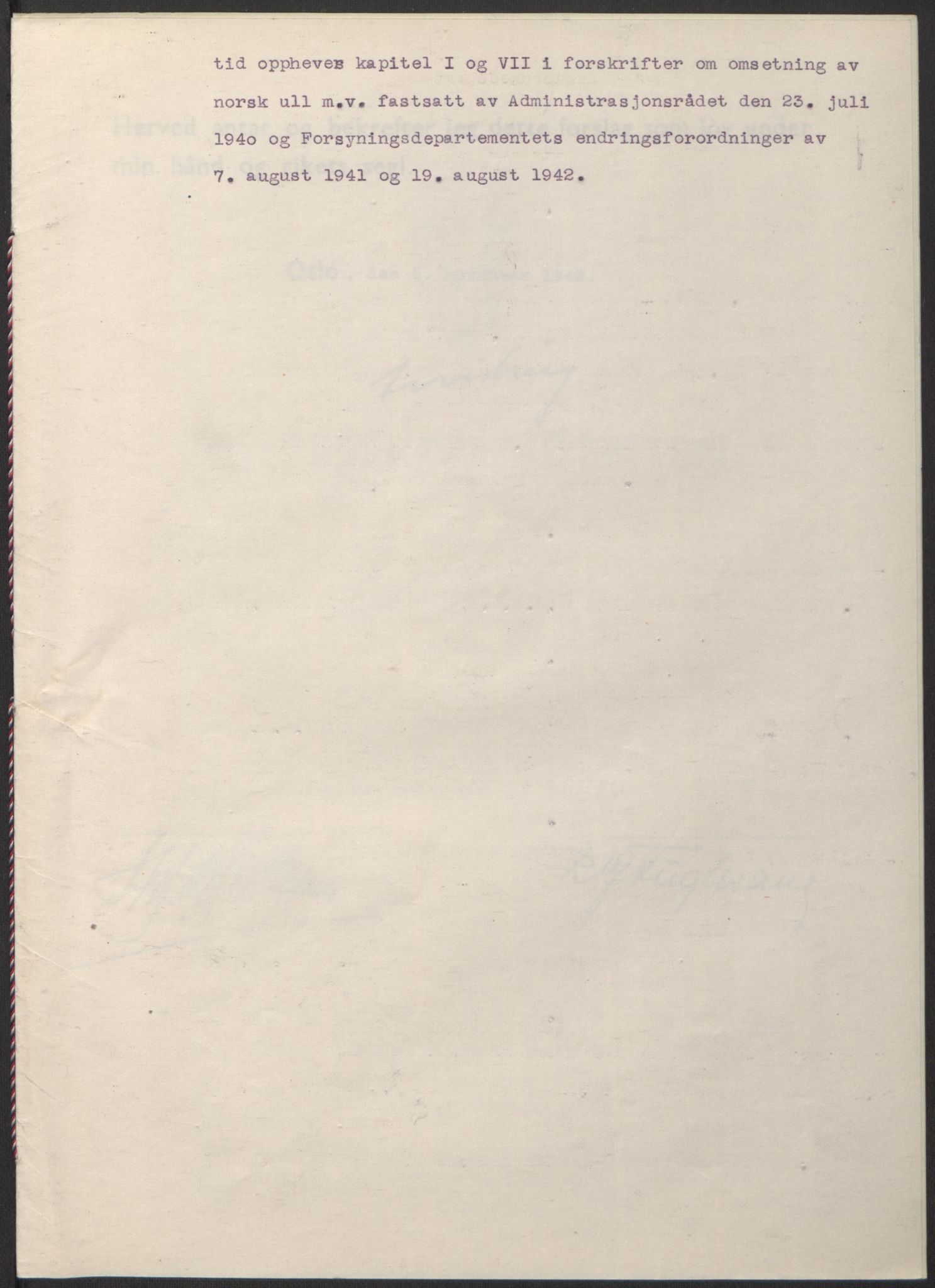 NS-administrasjonen 1940-1945 (Statsrådsekretariatet, de kommisariske statsråder mm), RA/S-4279/D/Db/L0098: Lover II, 1942, p. 487