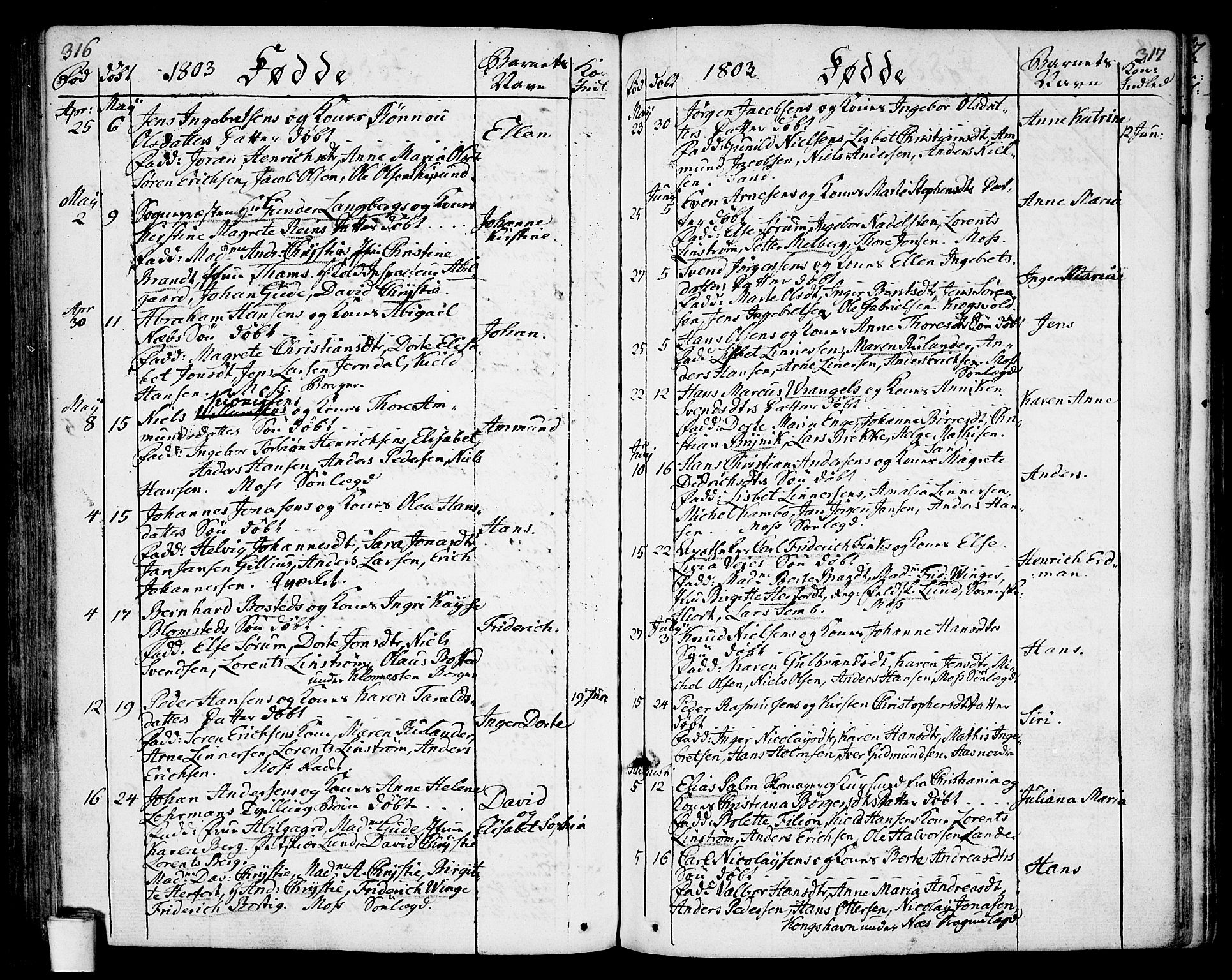 Moss prestekontor Kirkebøker, SAO/A-2003/F/Fa/L0004: Parish register (official) no. I 4, 1784-1808, p. 316-317