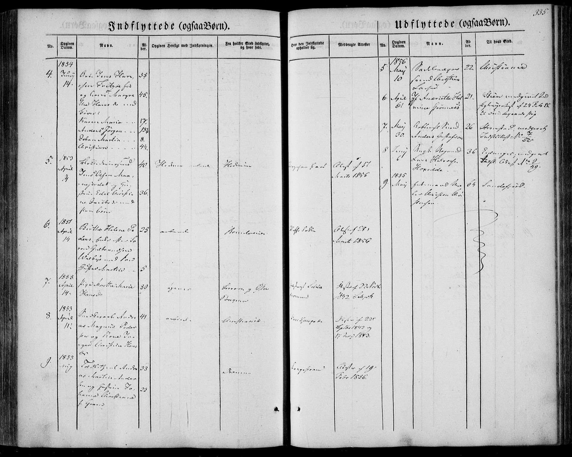 Larvik kirkebøker, AV/SAKO-A-352/F/Fa/L0003: Parish register (official) no. I 3, 1848-1856, p. 335