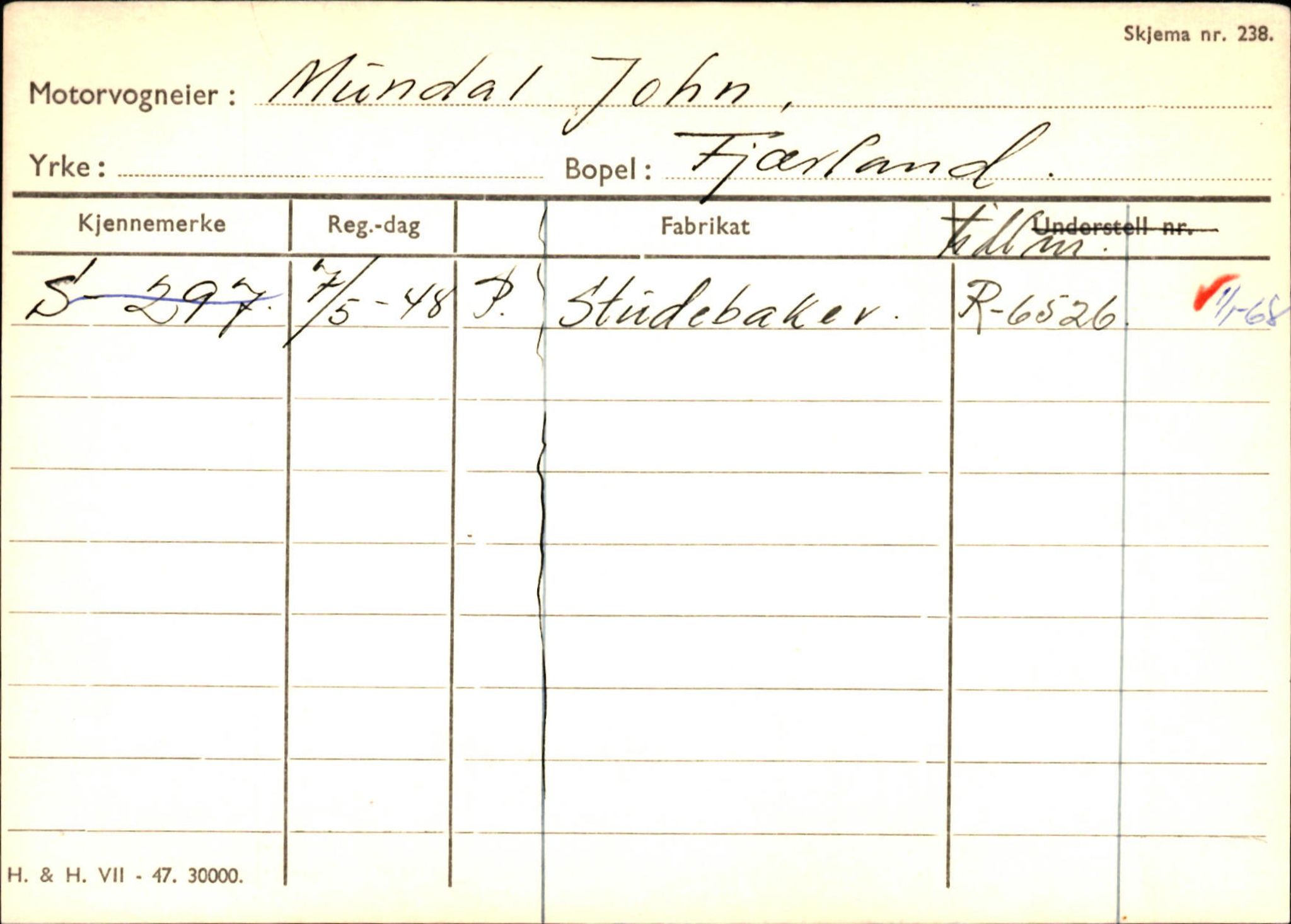 Statens vegvesen, Sogn og Fjordane vegkontor, AV/SAB-A-5301/4/F/L0132: Eigarregister Askvoll A-Å. Balestrand A-Å, 1945-1975, p. 2086