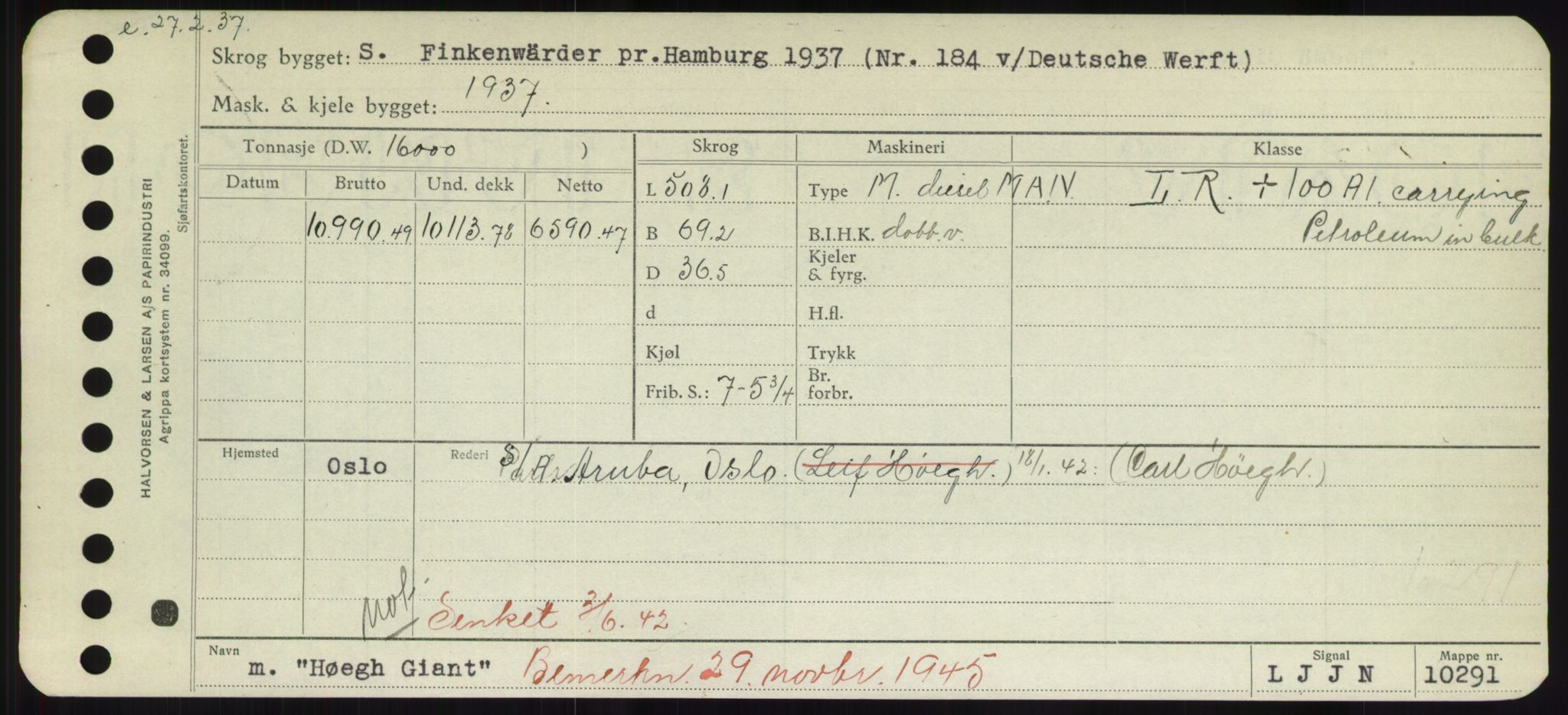 Sjøfartsdirektoratet med forløpere, Skipsmålingen, AV/RA-S-1627/H/Hd/L0017: Fartøy, Holi-Hå, p. 347