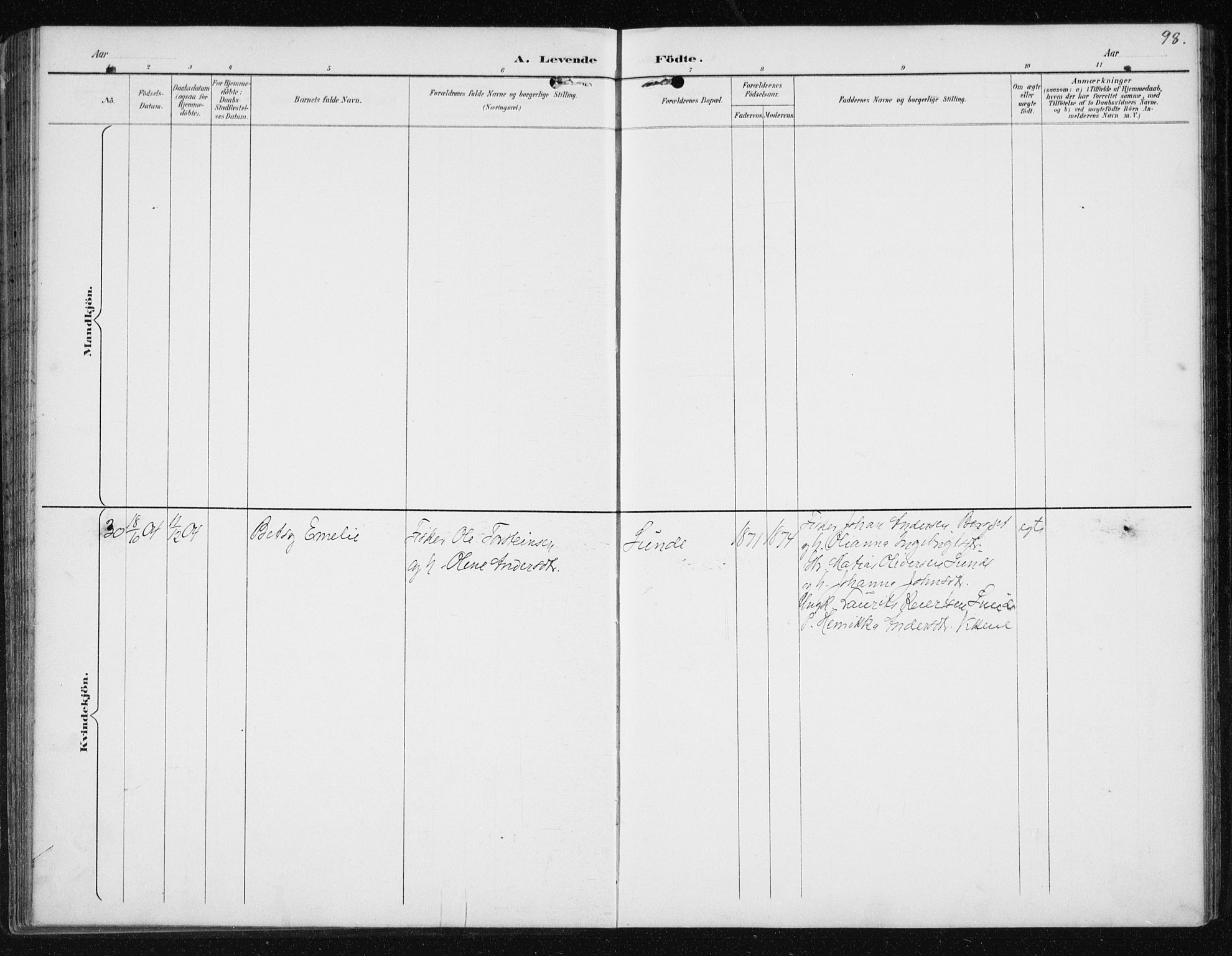 Ministerialprotokoller, klokkerbøker og fødselsregistre - Møre og Romsdal, AV/SAT-A-1454/566/L0773: Parish register (copy) no. 566C02, 1892-1909, p. 98