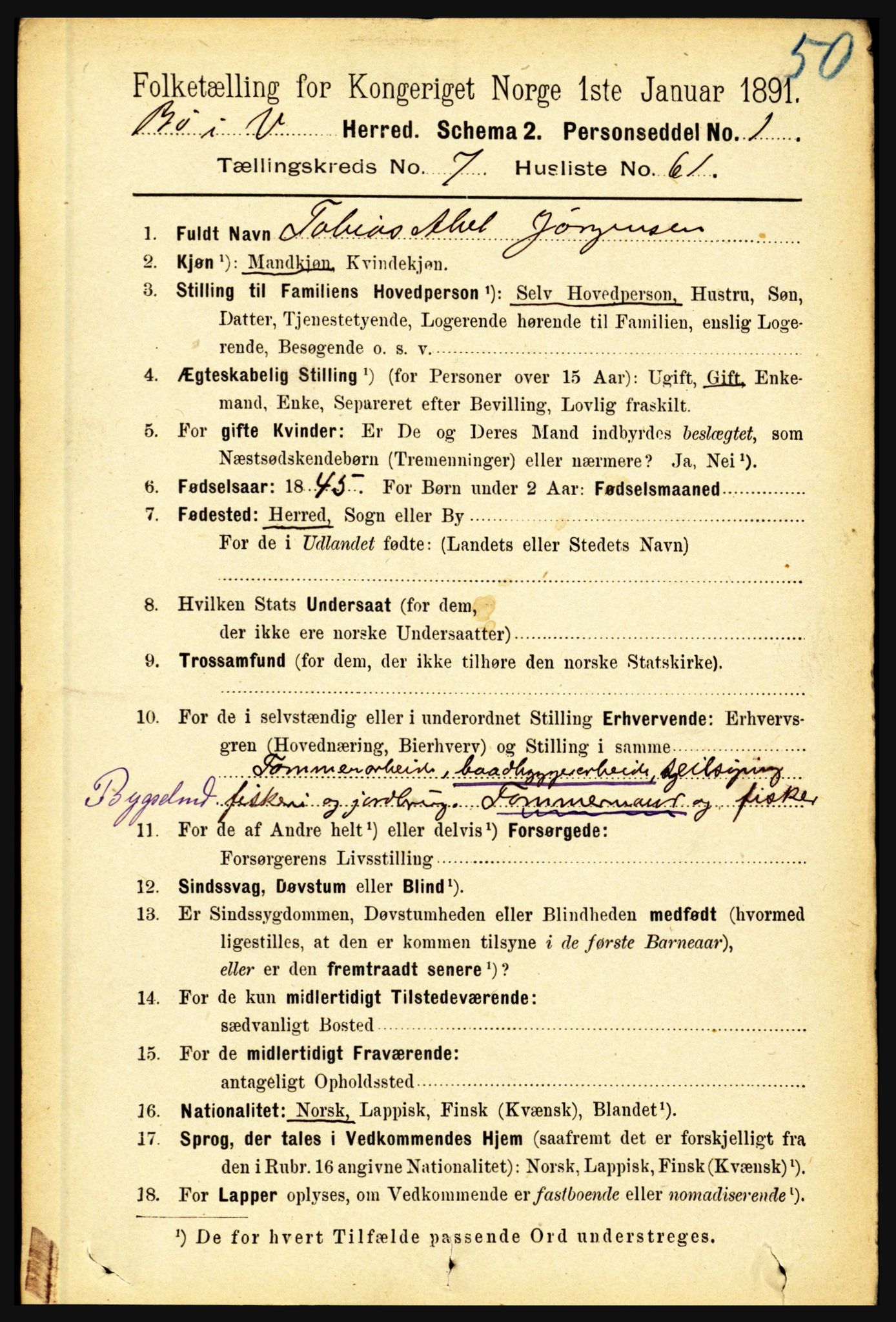 RA, 1891 census for 1867 Bø, 1891, p. 2934