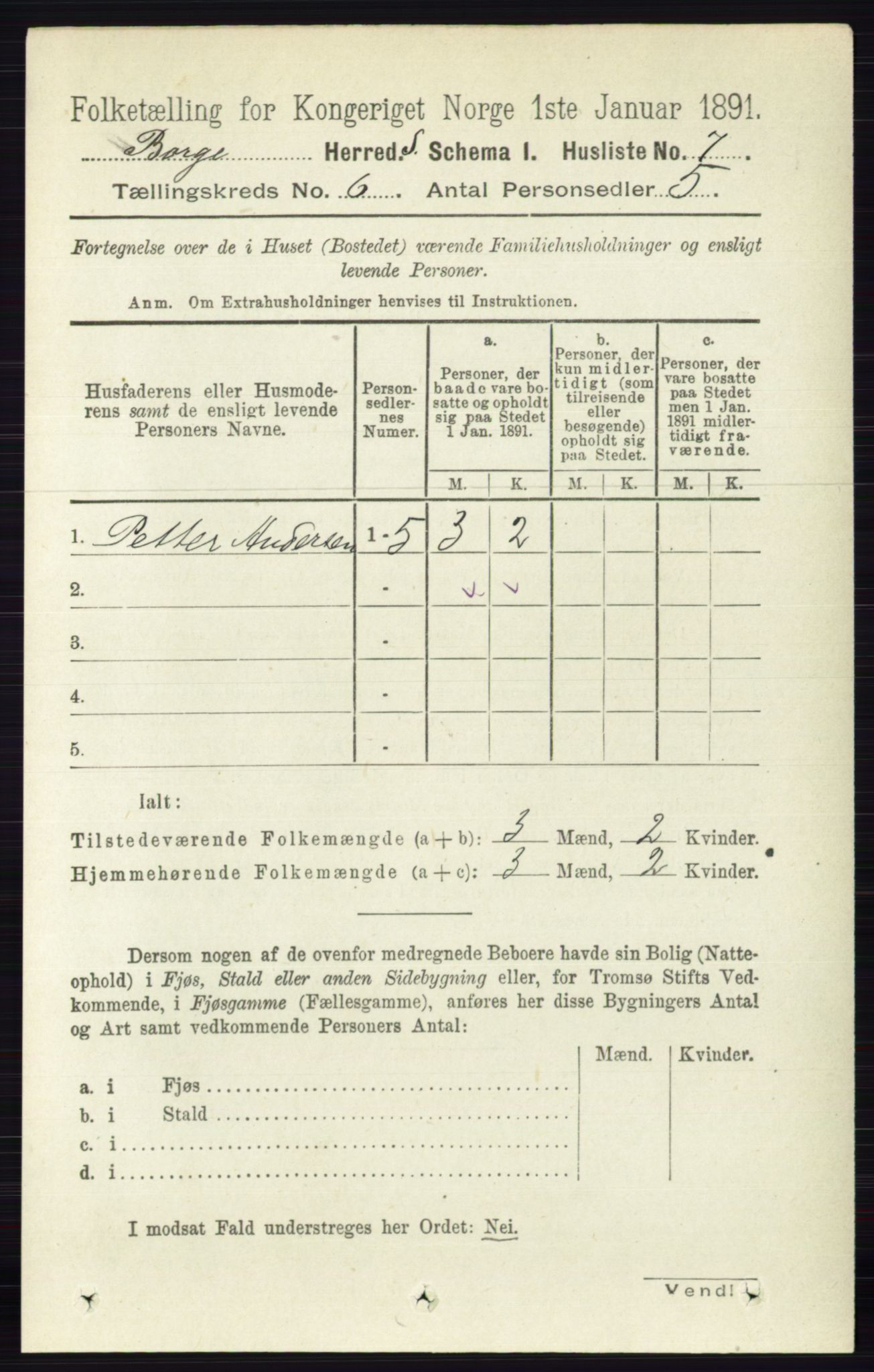 RA, 1891 census for 0113 Borge, 1891, p. 2931