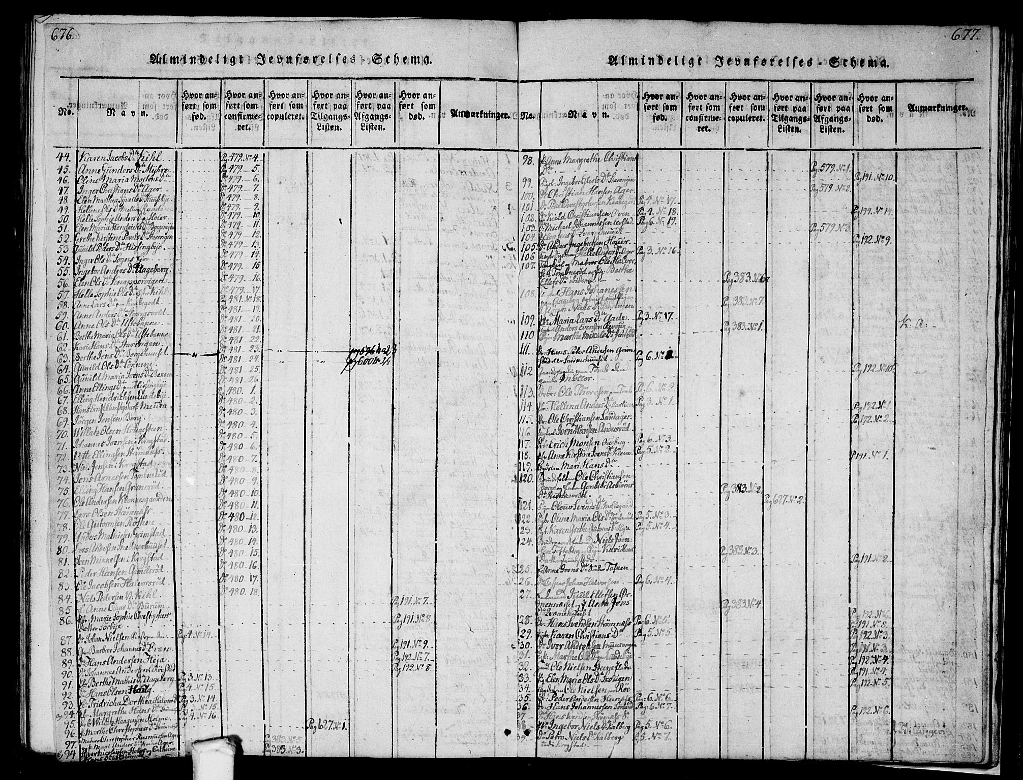 Råde prestekontor kirkebøker, AV/SAO-A-2009/F/Fa/L0004: Parish register (official) no. 4, 1814-1830, p. 676-677