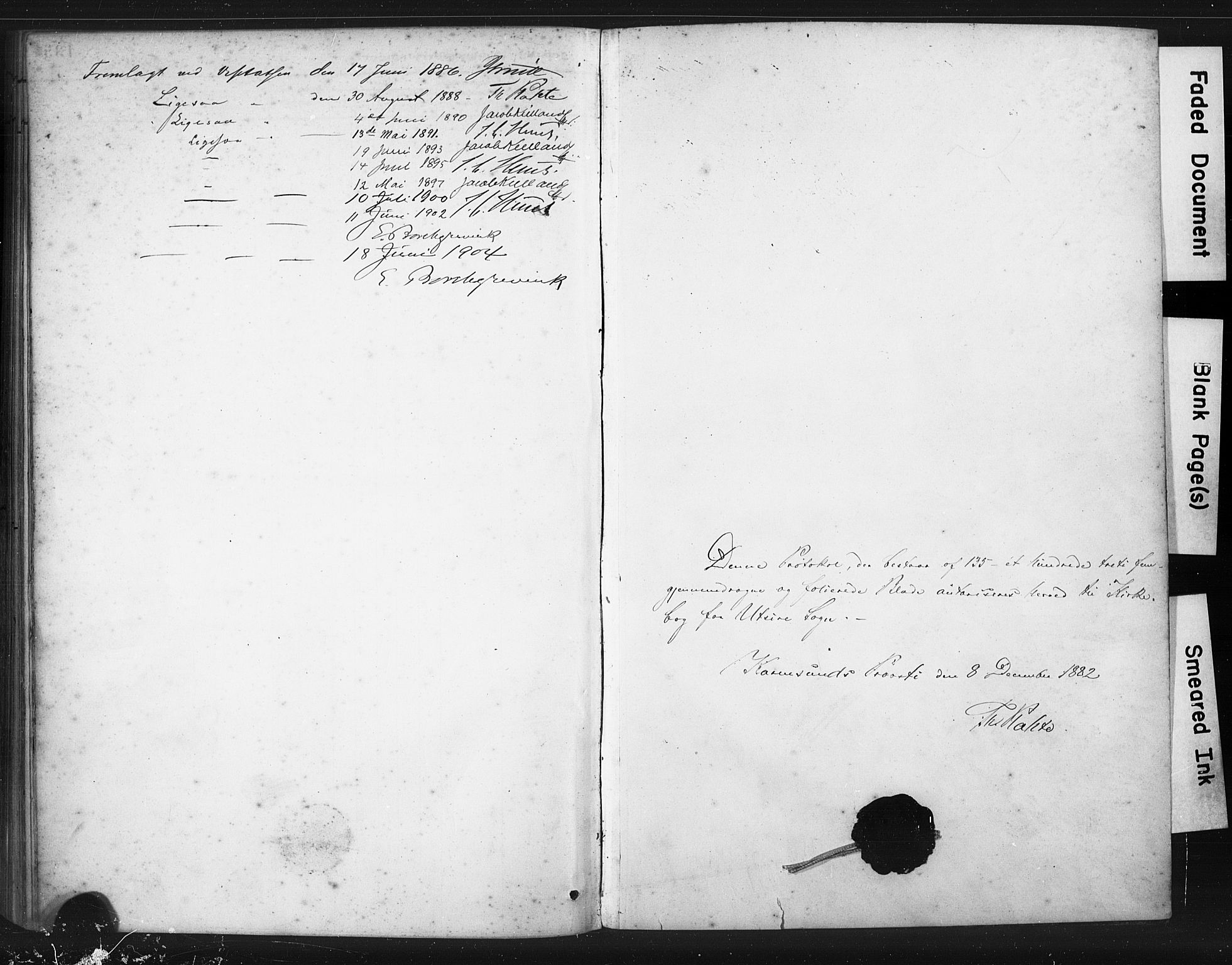 Torvastad sokneprestkontor, SAST/A -101857/H/Ha/Haa/L0016: Parish register (official) no. A 15, 1883-1903