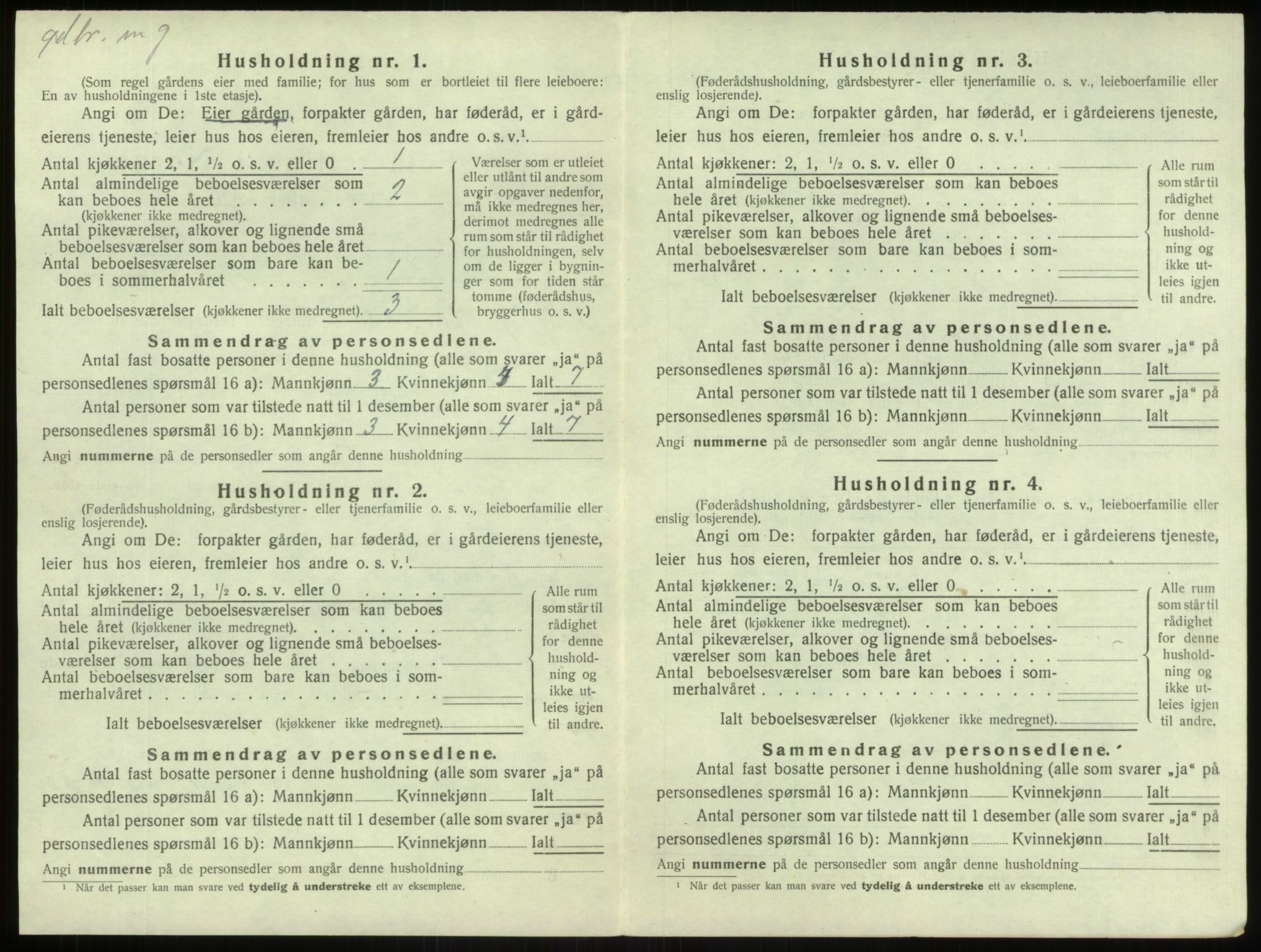 SAB, 1920 census for Borgund, 1920, p. 166