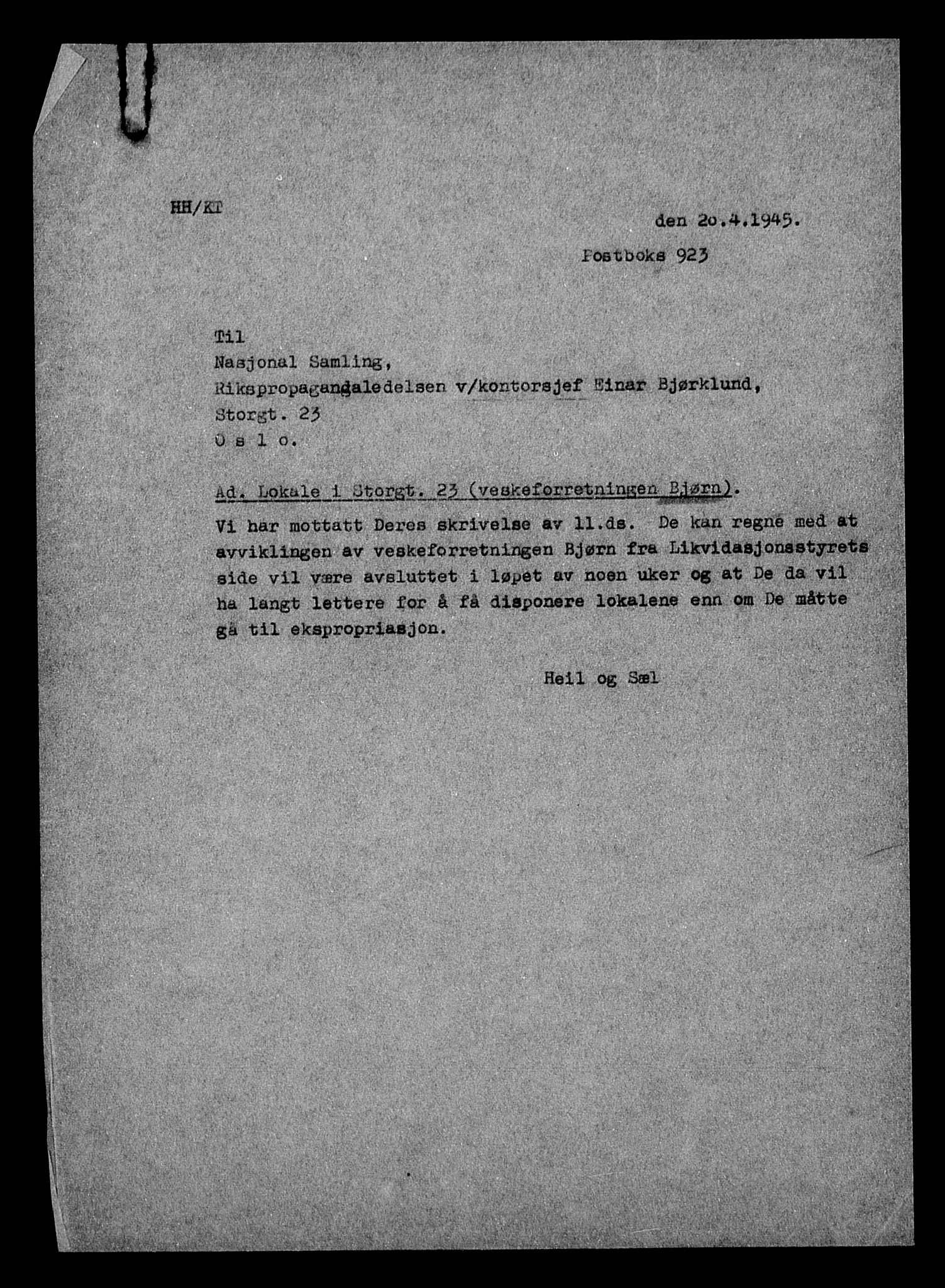 Justisdepartementet, Tilbakeføringskontoret for inndratte formuer, RA/S-1564/H/Hc/Hcc/L0924: --, 1945-1947, p. 423