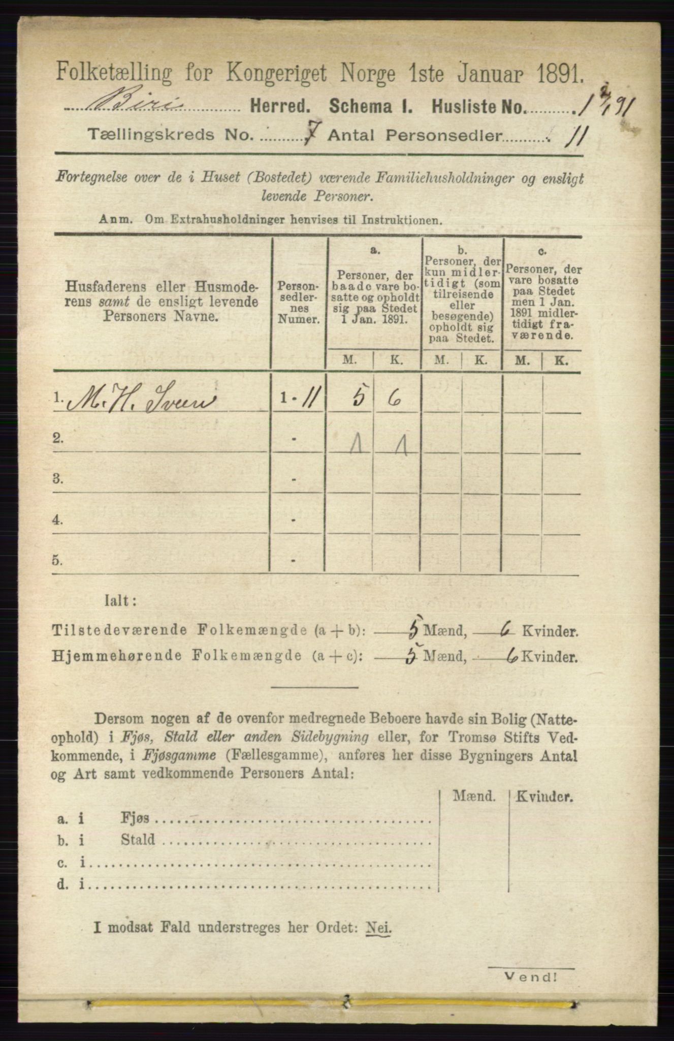 RA, 1891 census for 0525 Biri, 1891, p. 2382