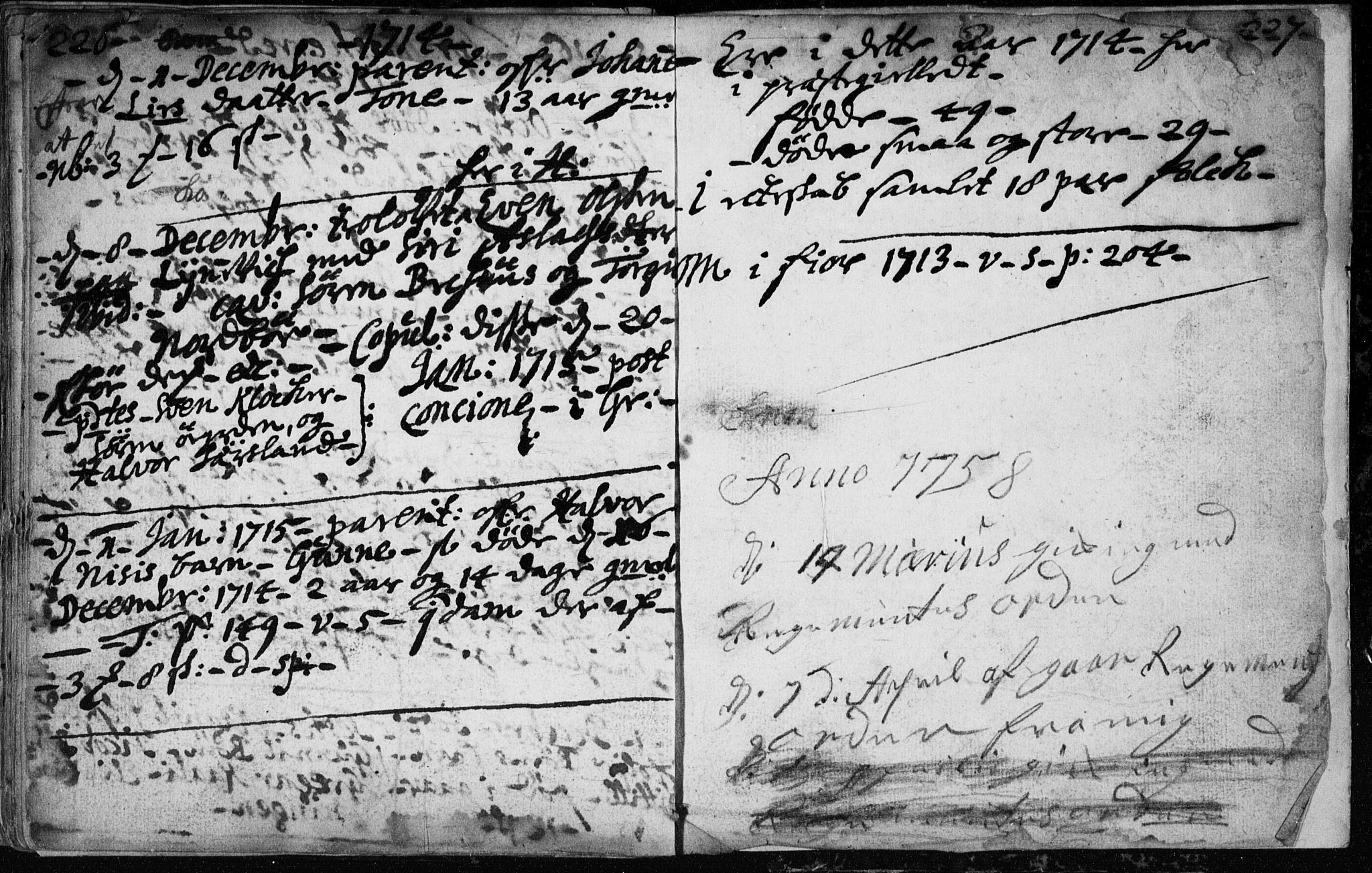 Hjartdal kirkebøker, AV/SAKO-A-270/F/Fa/L0001: Parish register (official) no. I 1, 1685-1714, p. 226-227