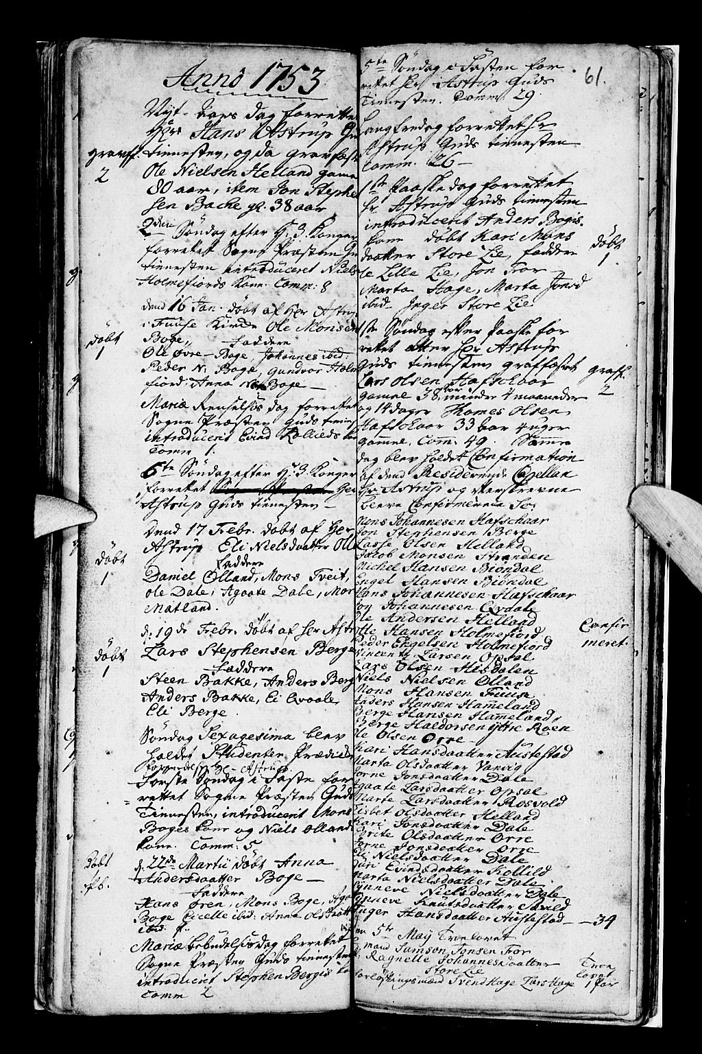 Os sokneprestembete, SAB/A-99929: Parish register (official) no. A 7, 1723-1760, p. 61