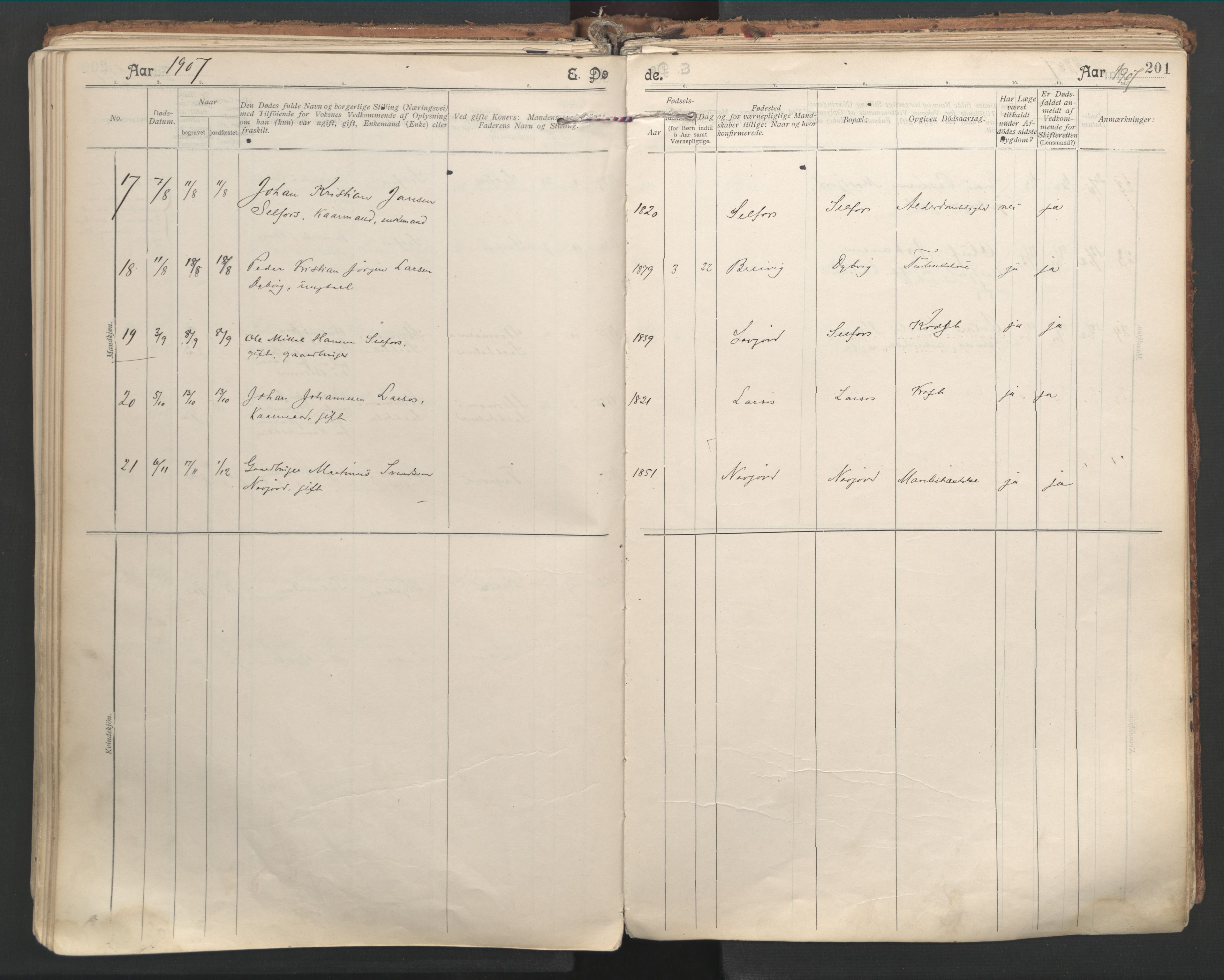 Ministerialprotokoller, klokkerbøker og fødselsregistre - Nordland, SAT/A-1459/846/L0647: Parish register (official) no. 846A05, 1902-1915, p. 201