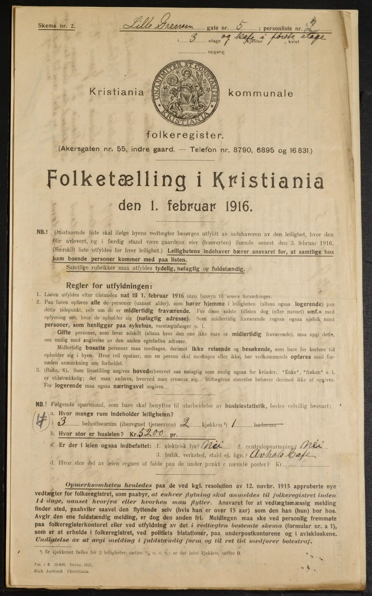 OBA, Municipal Census 1916 for Kristiania, 1916, p. 58851