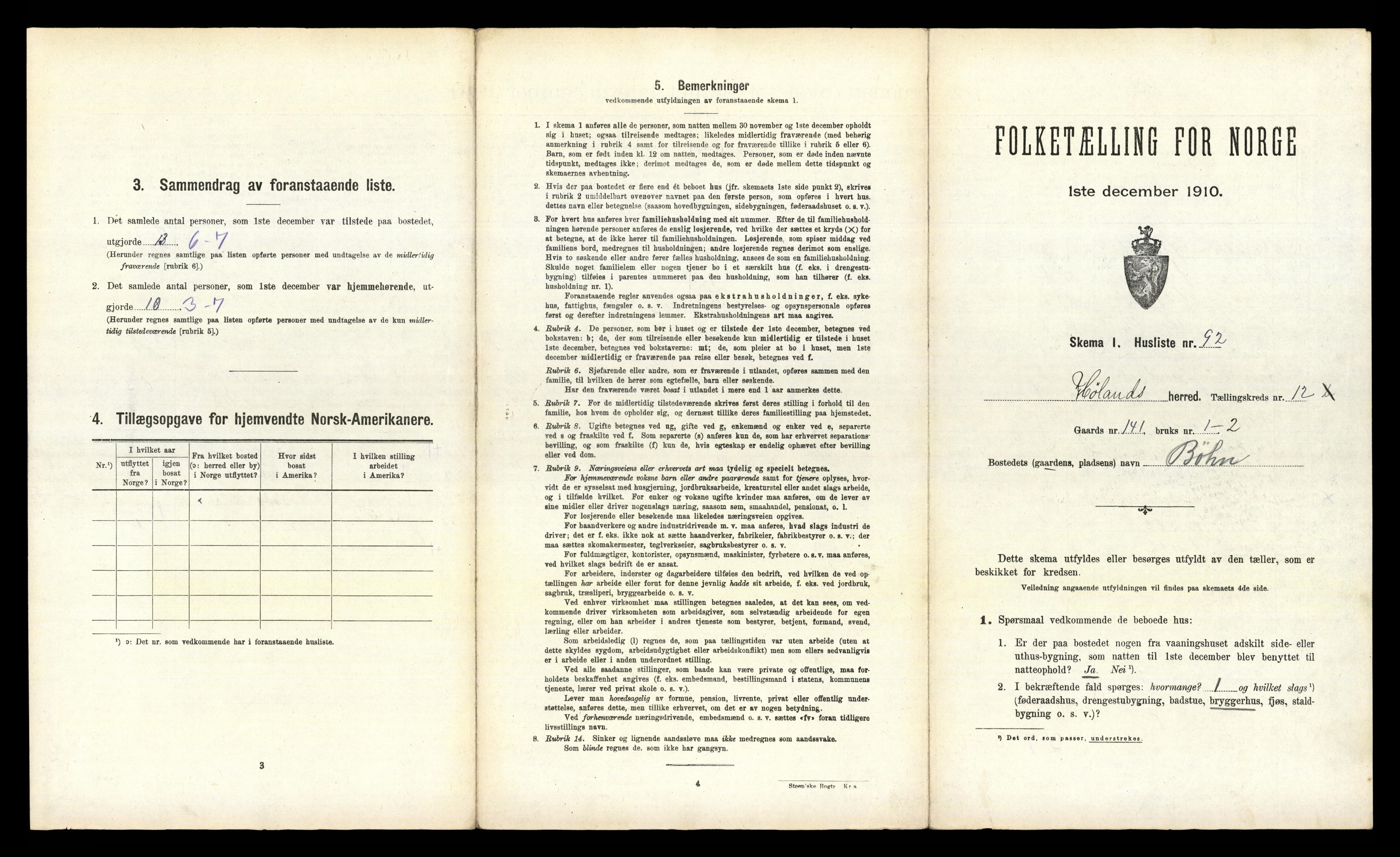 RA, 1910 census for Høland, 1910, p. 1875