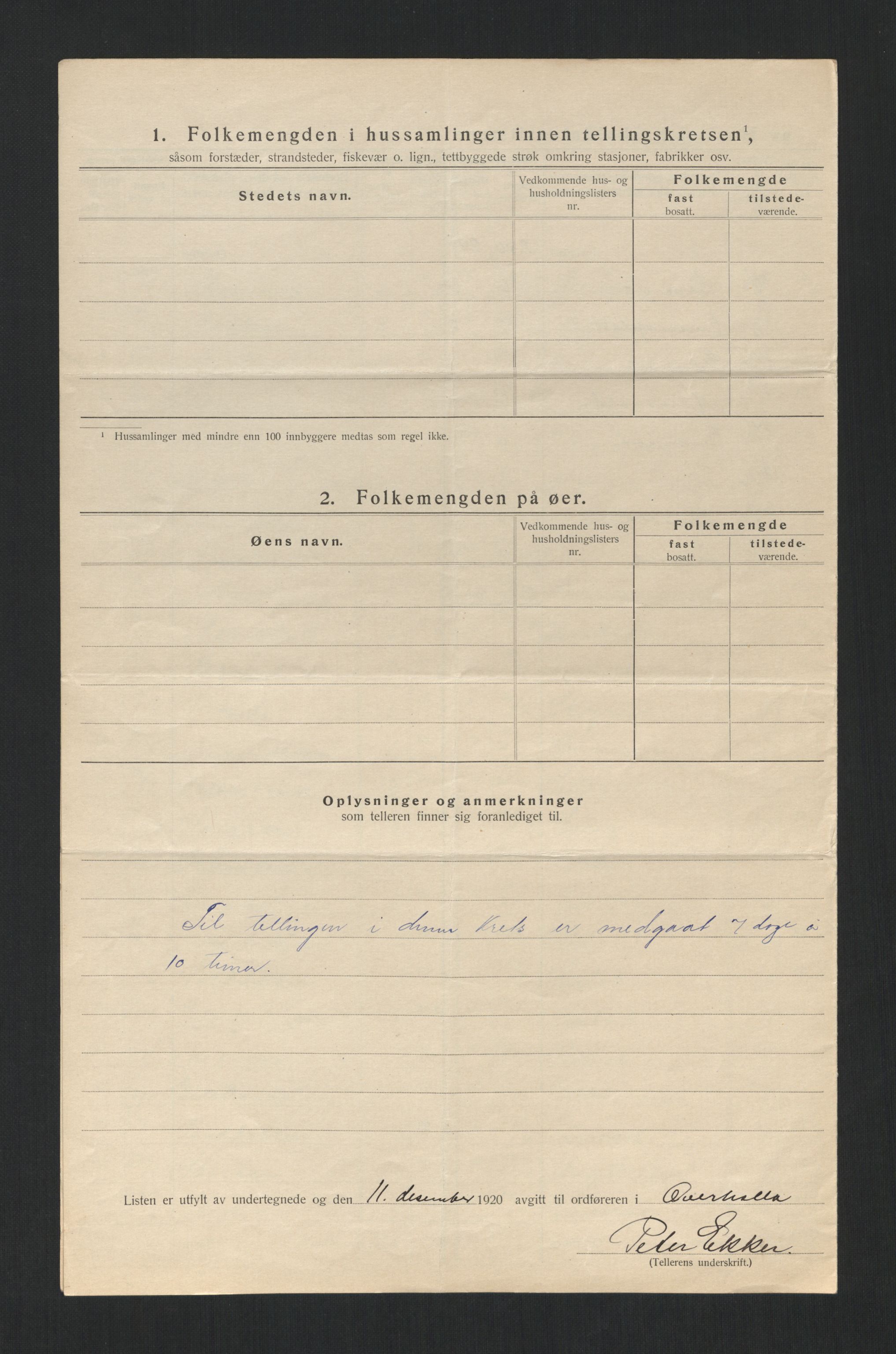 SAT, 1920 census for Overhalla, 1920, p. 25