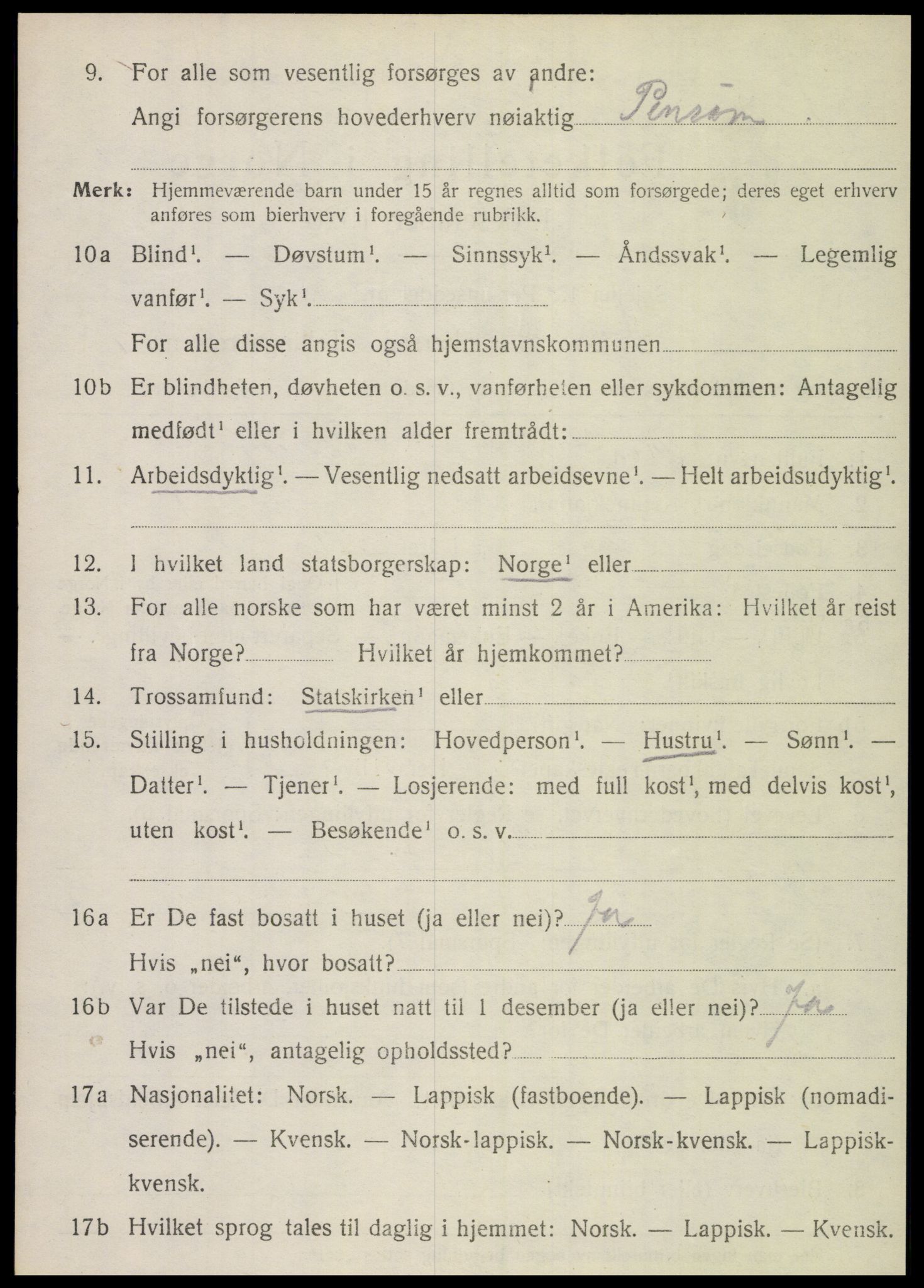 SAT, 1920 census for Hemnes, 1920, p. 5923