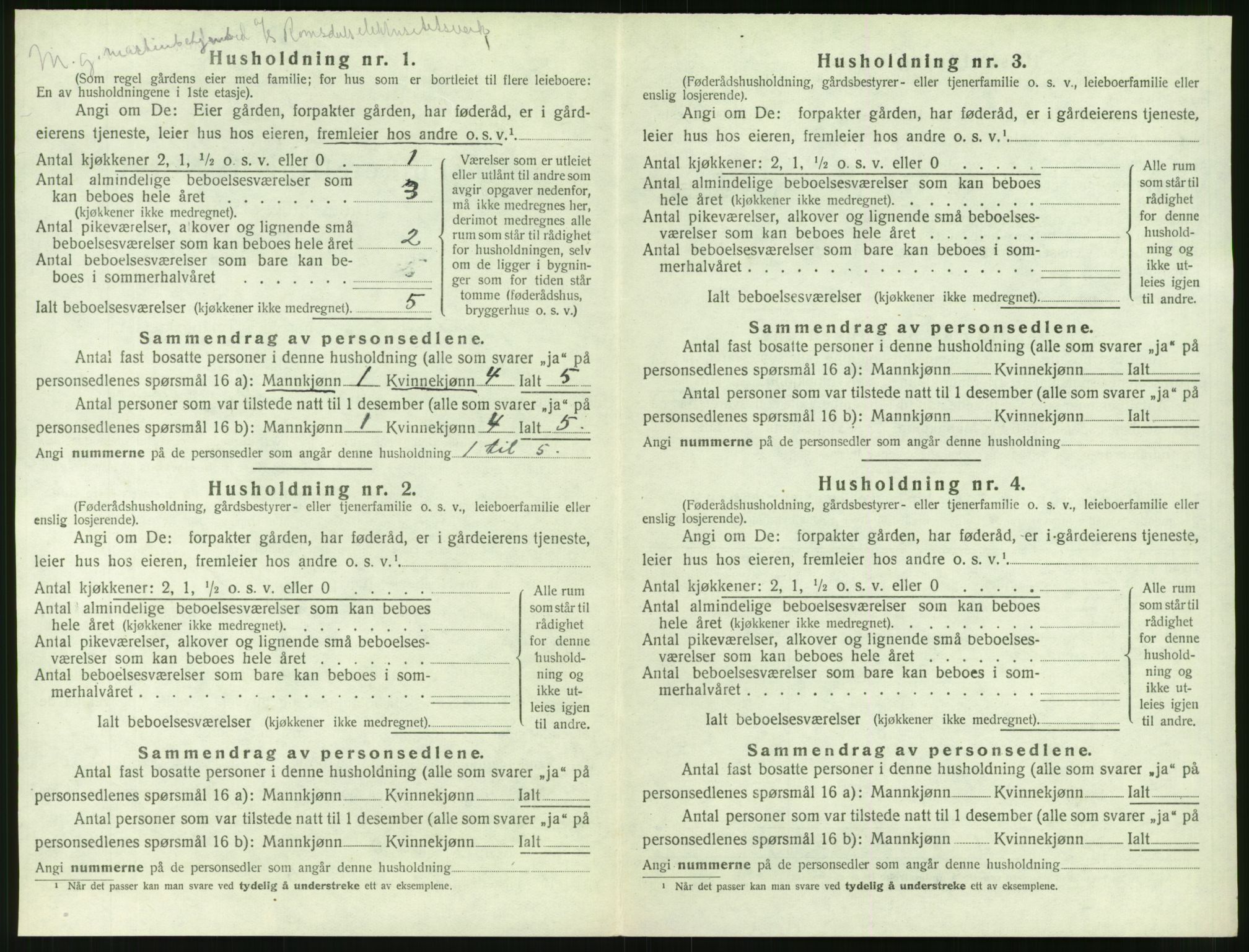 SAT, 1920 census for Grytten, 1920, p. 529