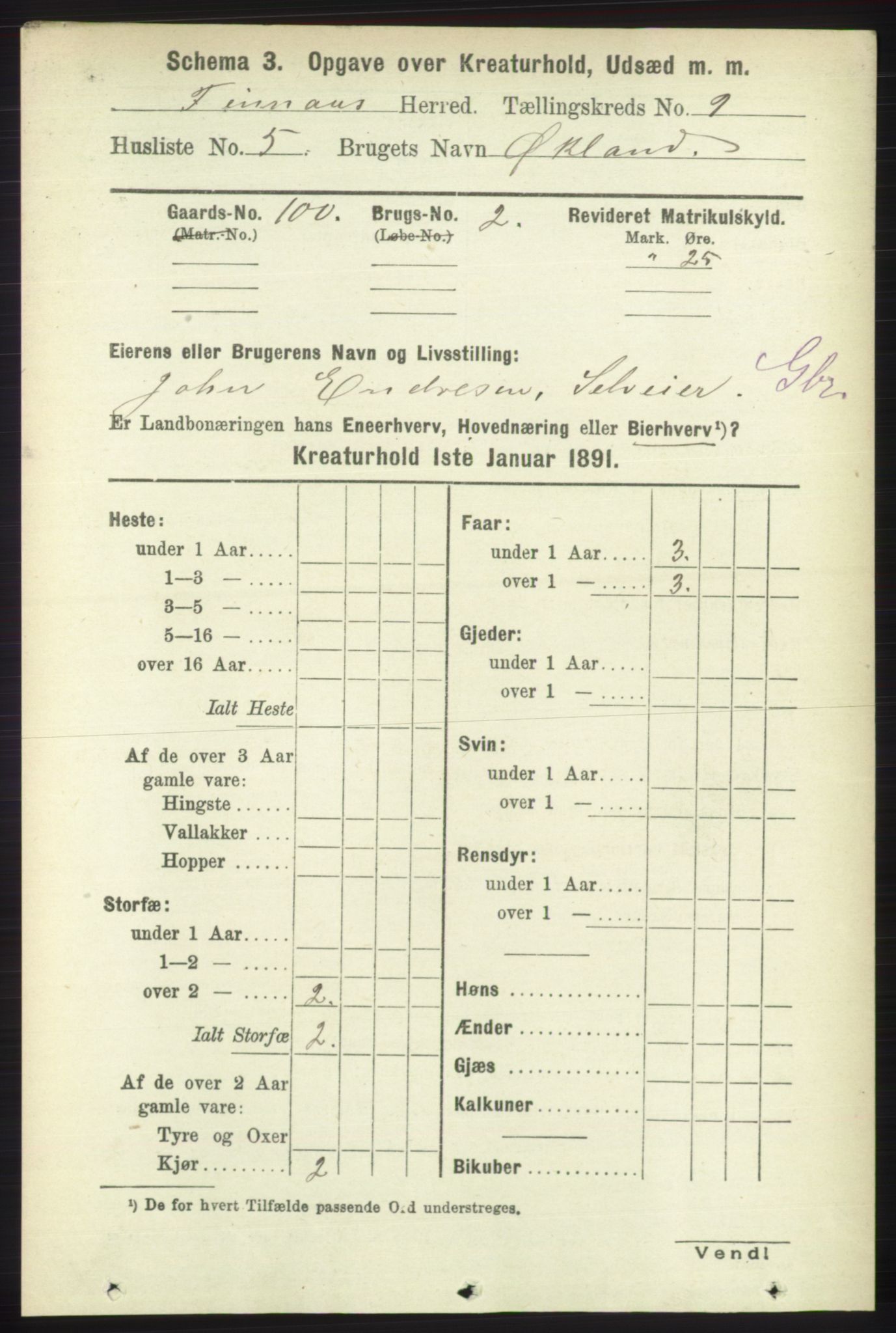 RA, 1891 census for 1218 Finnås, 1891, p. 7043