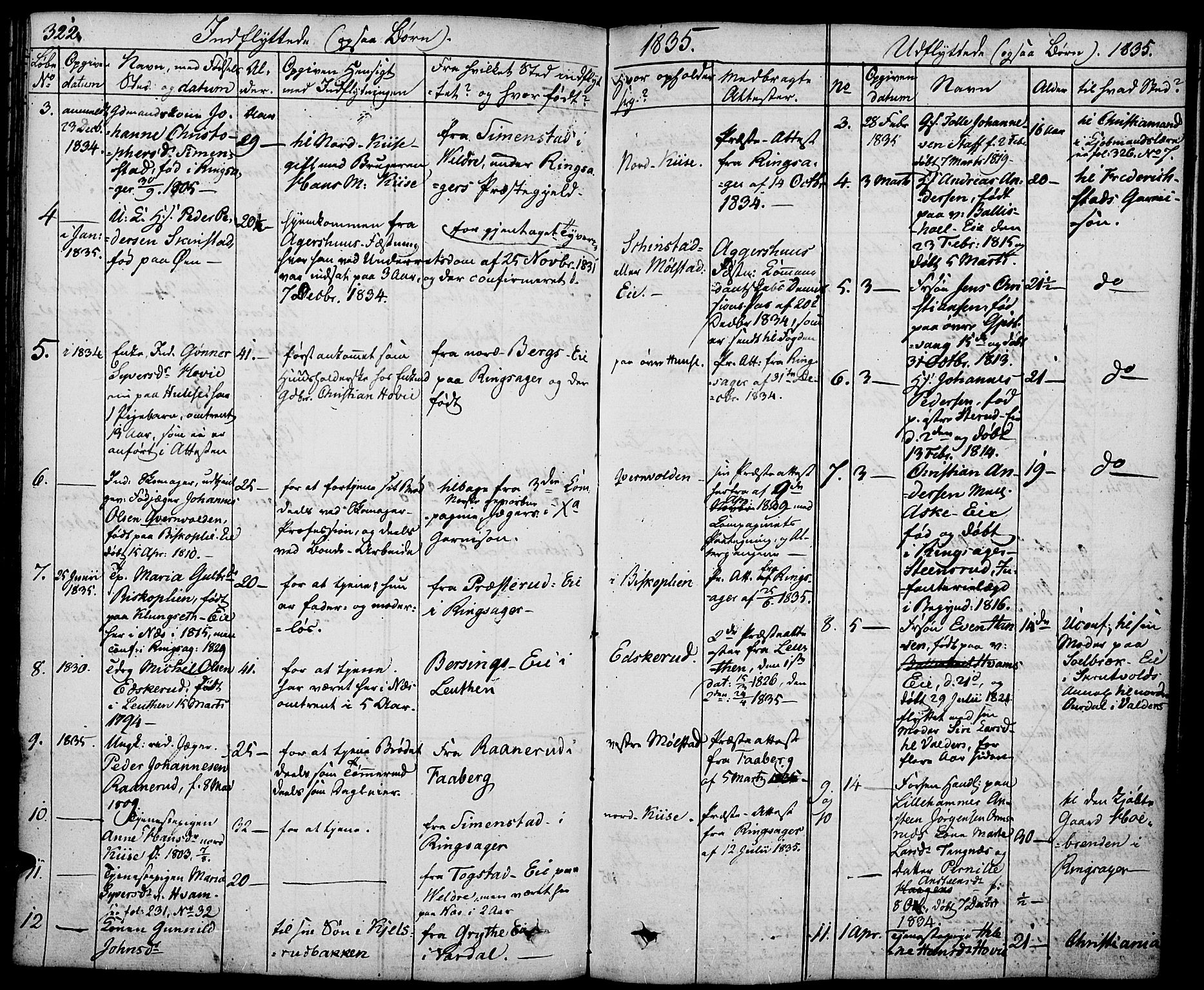 Nes prestekontor, Hedmark, AV/SAH-PREST-020/K/Ka/L0003: Parish register (official) no. 3, 1827-1851, p. 322