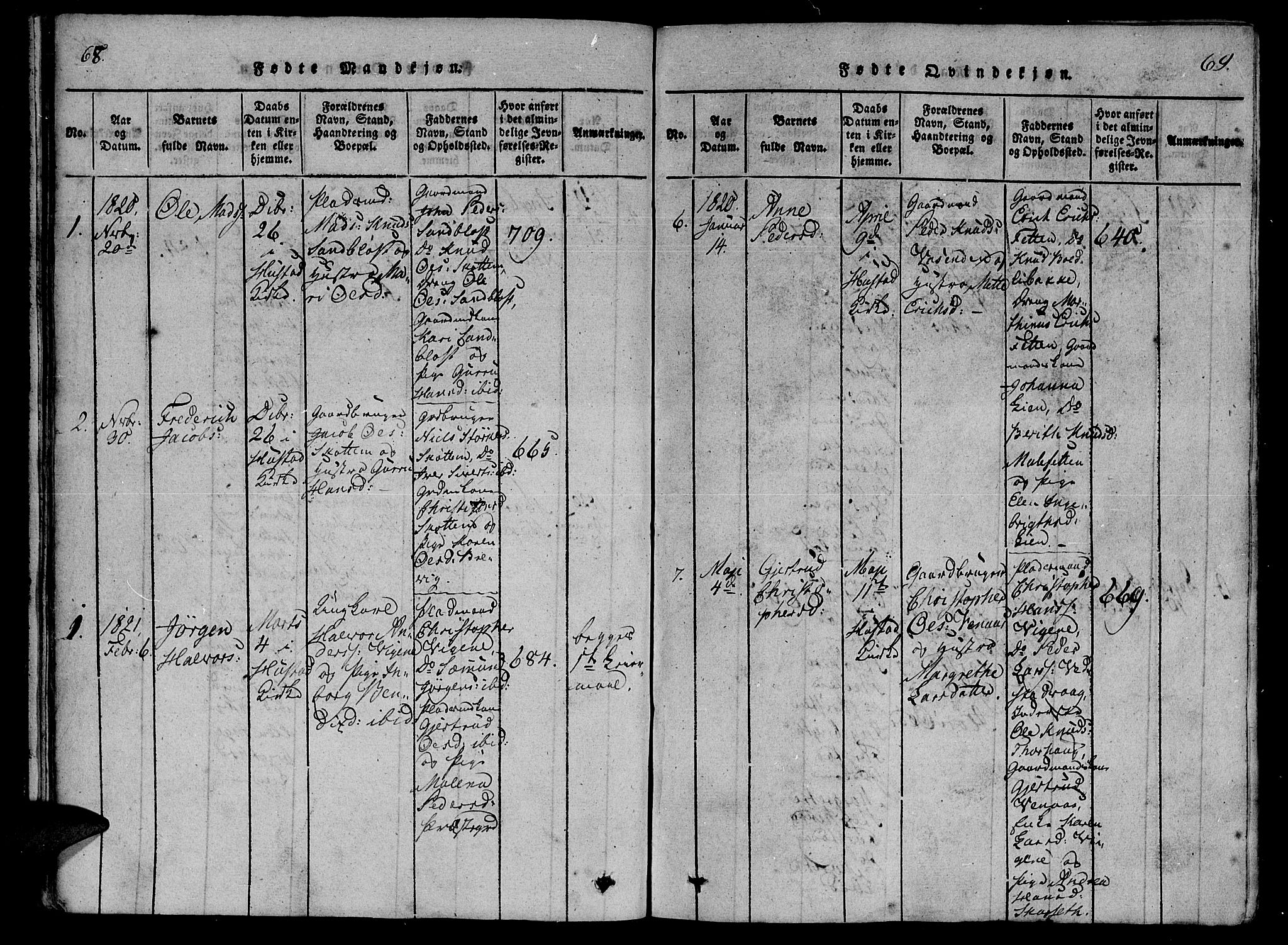 Ministerialprotokoller, klokkerbøker og fødselsregistre - Møre og Romsdal, AV/SAT-A-1454/566/L0764: Parish register (official) no. 566A03 /2, 1817-1829, p. 68-69