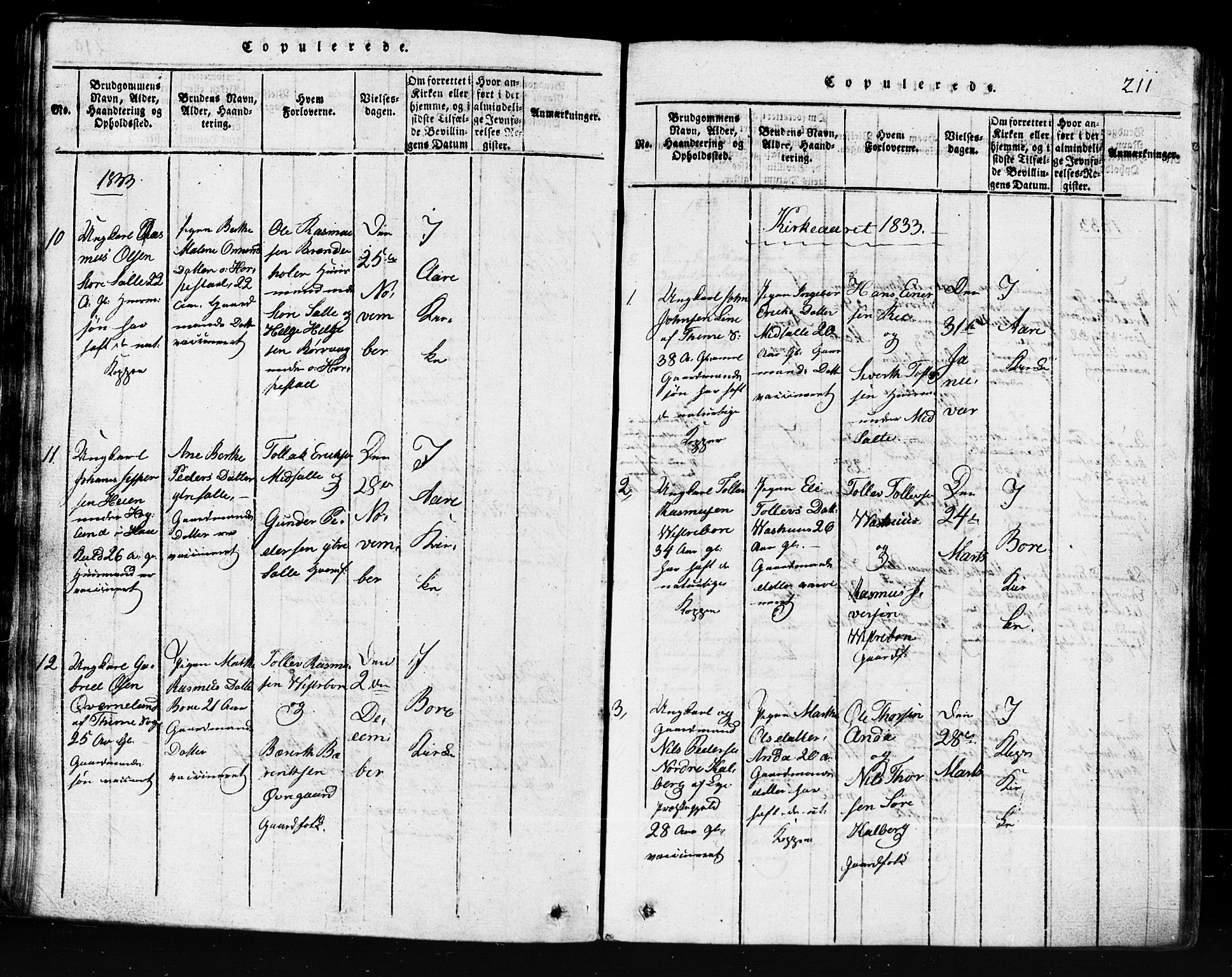 Klepp sokneprestkontor, SAST/A-101803/001/3/30BB/L0001: Parish register (copy) no.  B 1, 1816-1859, p. 211