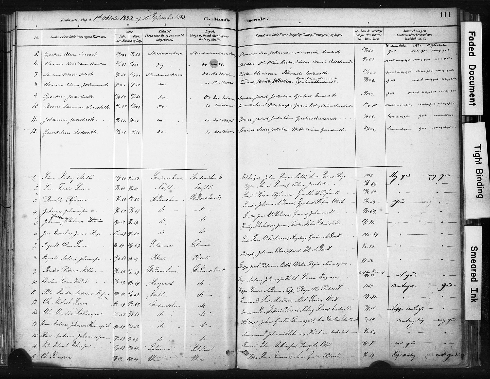 Skudenes sokneprestkontor, AV/SAST-A -101849/H/Ha/Haa/L0008: Parish register (official) no. A 5, 1882-1912, p. 111