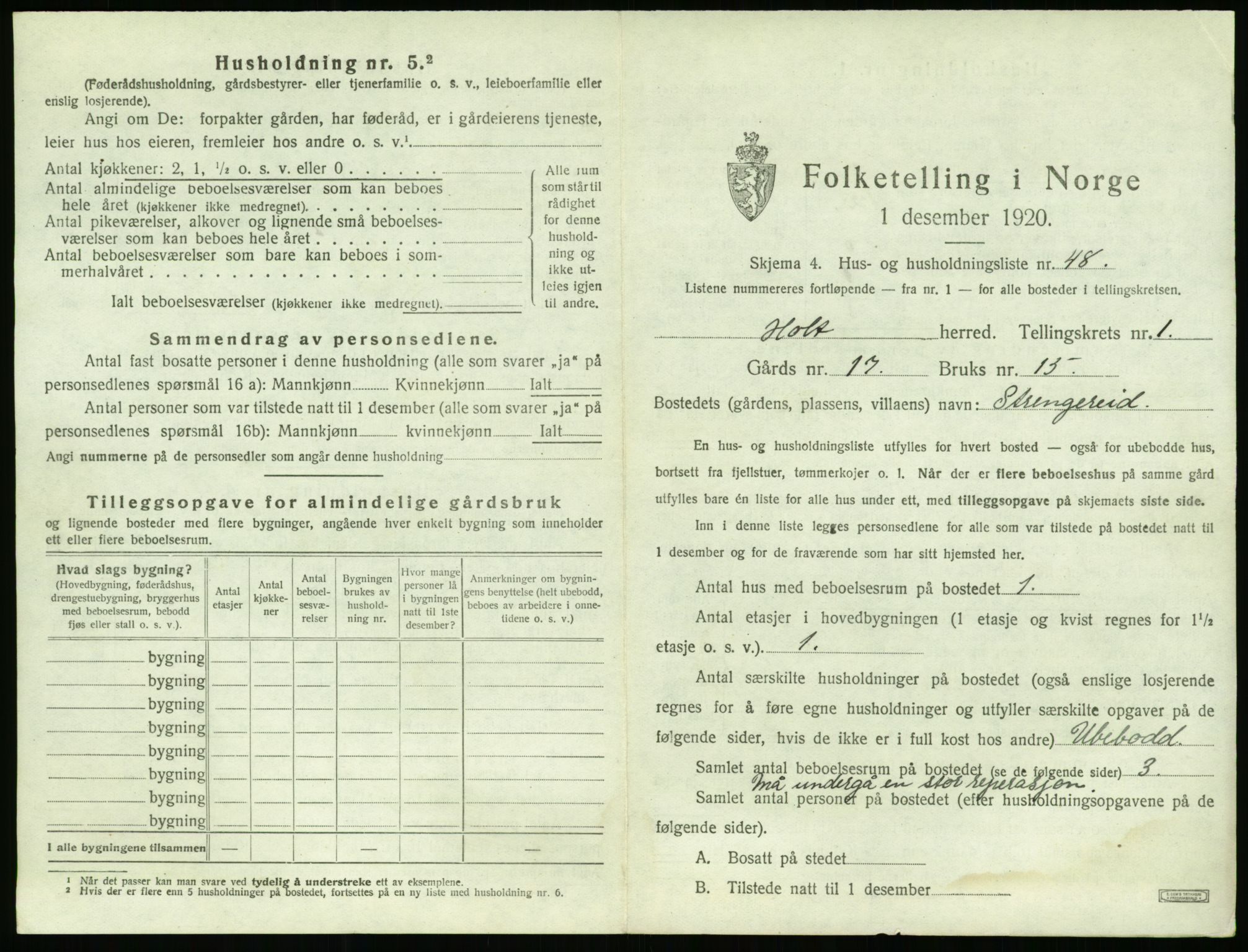 SAK, 1920 census for Holt, 1920, p. 152