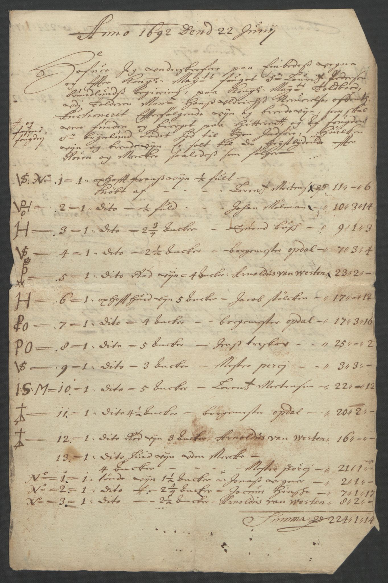 Rentekammeret inntil 1814, Reviderte regnskaper, Fogderegnskap, RA/EA-4092/R57/L3849: Fogderegnskap Fosen, 1692-1693, p. 231