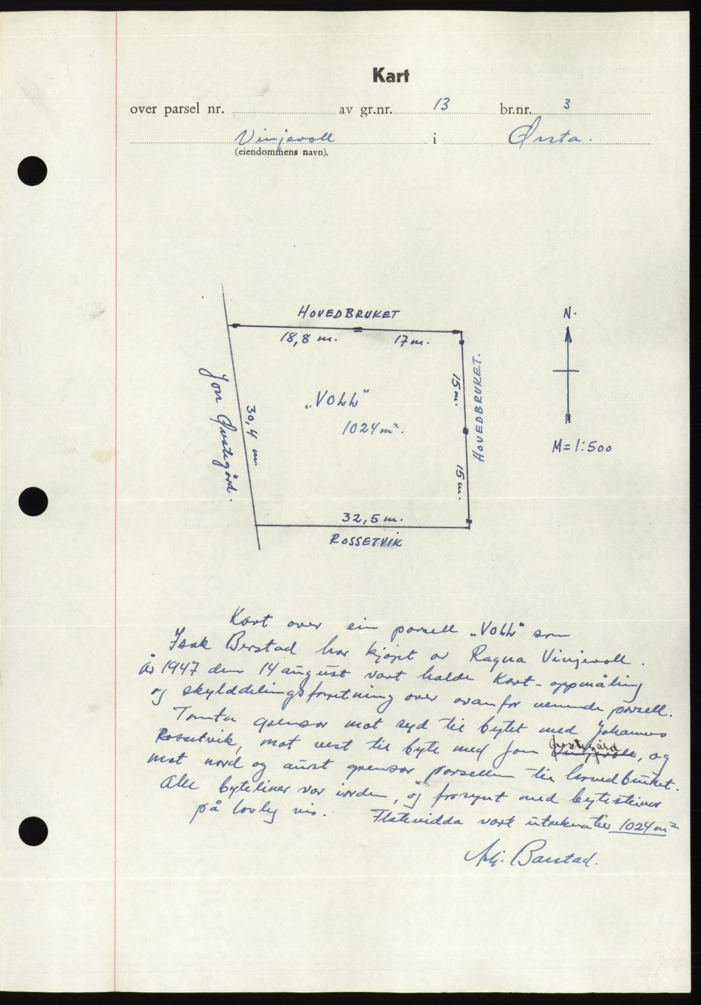 Søre Sunnmøre sorenskriveri, AV/SAT-A-4122/1/2/2C/L0081: Mortgage book no. 7A, 1947-1948, Diary no: : 1258/1947