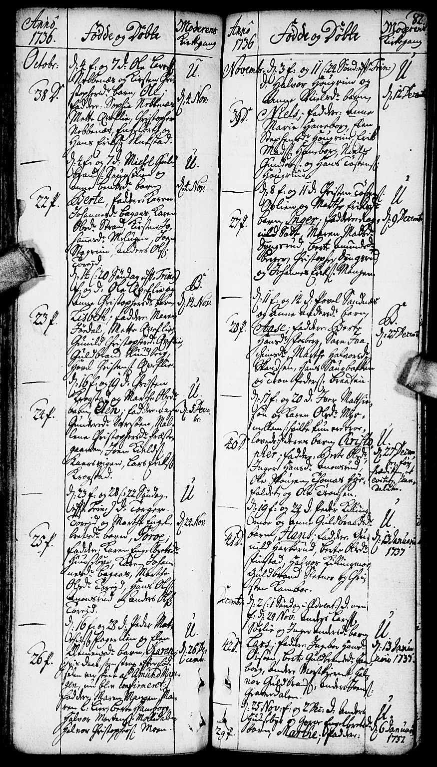 Aurskog prestekontor Kirkebøker, SAO/A-10304a/F/Fa/L0002: Parish register (official) no. I 2, 1735-1766, p. 82
