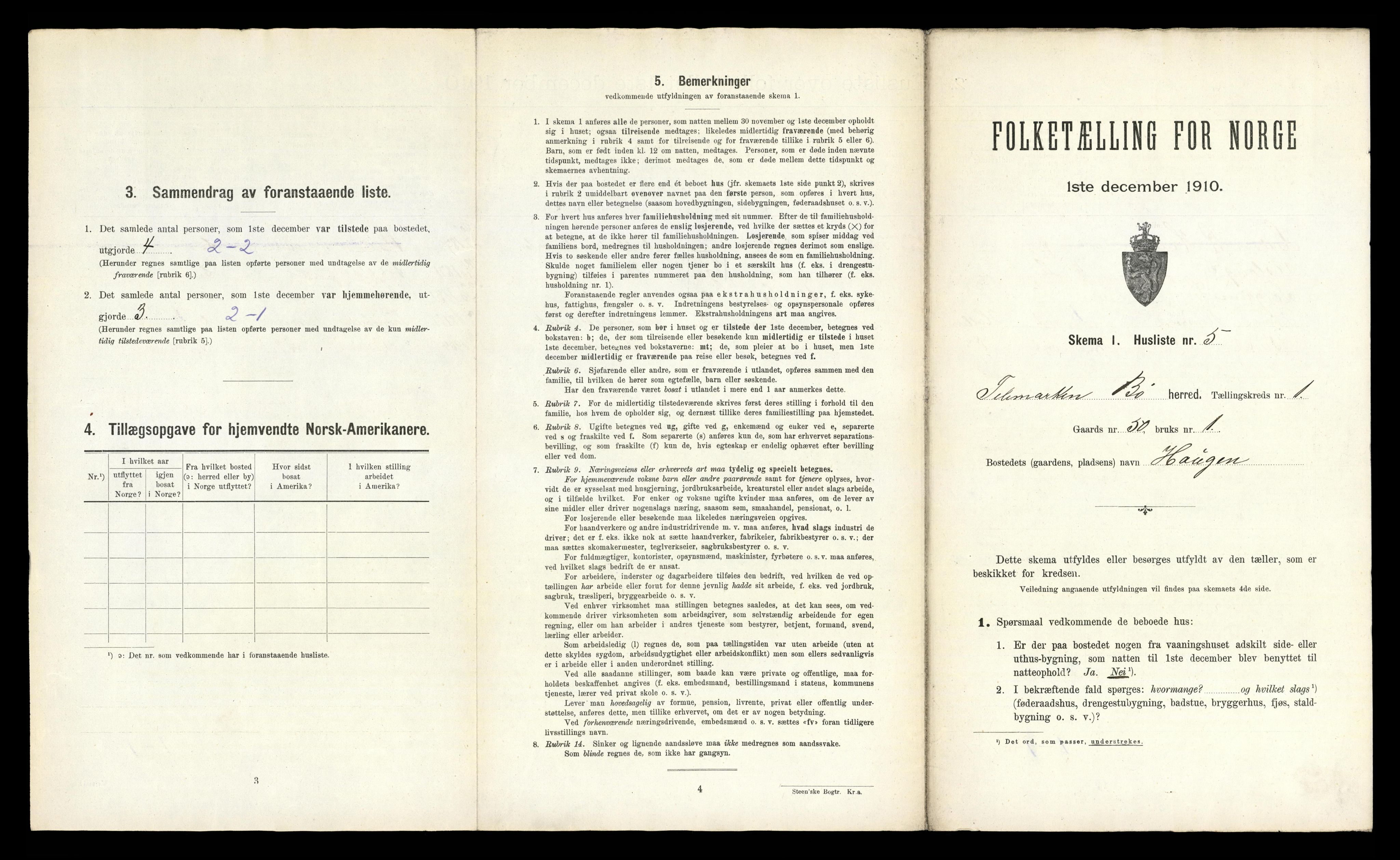 RA, 1910 census for Bø, 1910, p. 49