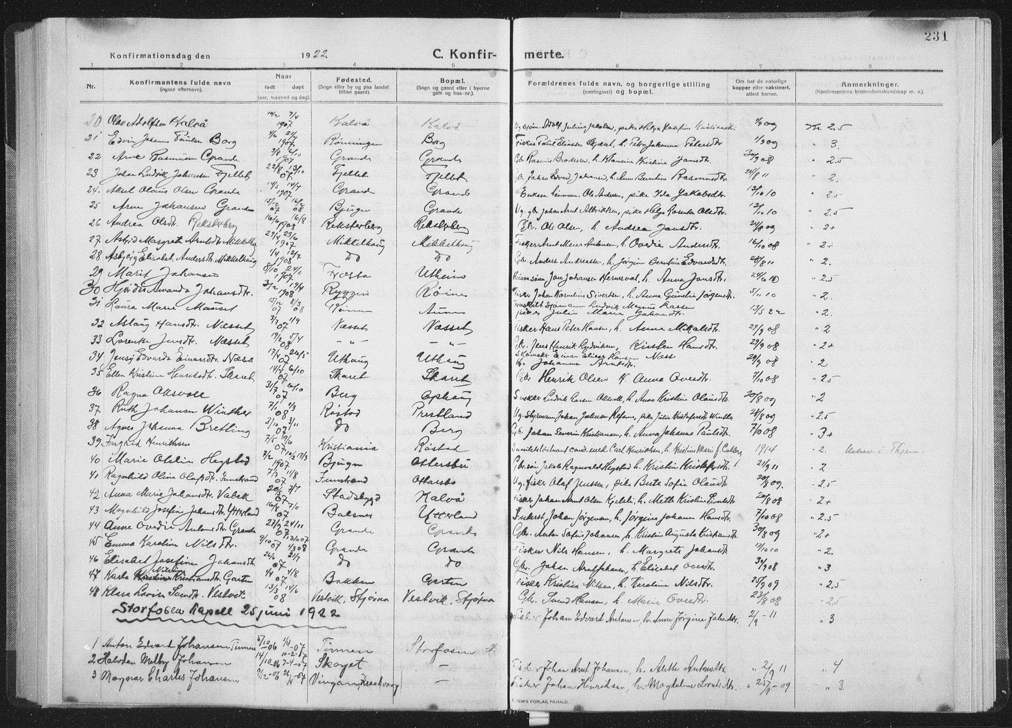 Ministerialprotokoller, klokkerbøker og fødselsregistre - Sør-Trøndelag, SAT/A-1456/659/L0747: Parish register (copy) no. 659C04, 1913-1938, p. 231