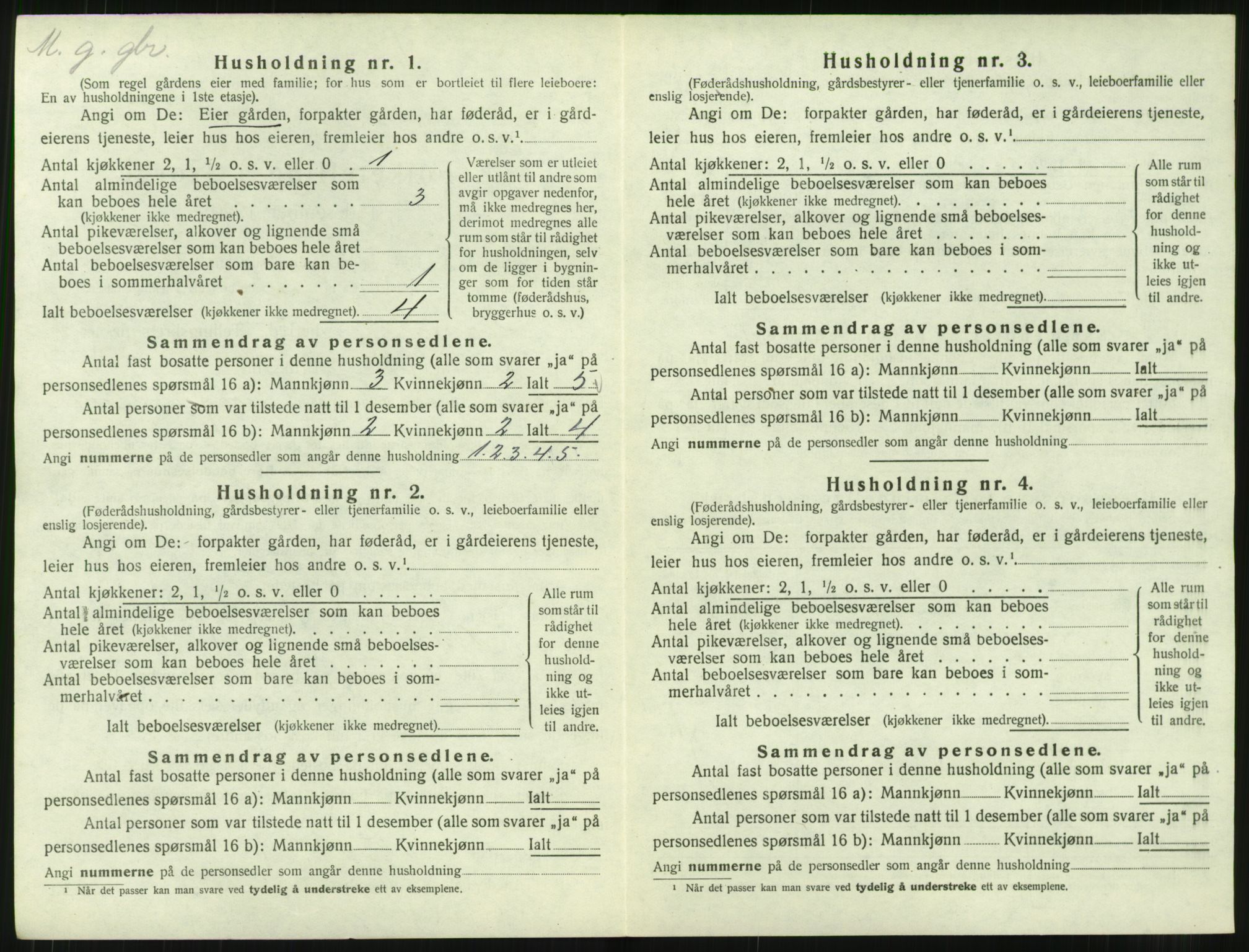 SAT, 1920 census for Kvernes, 1920, p. 278