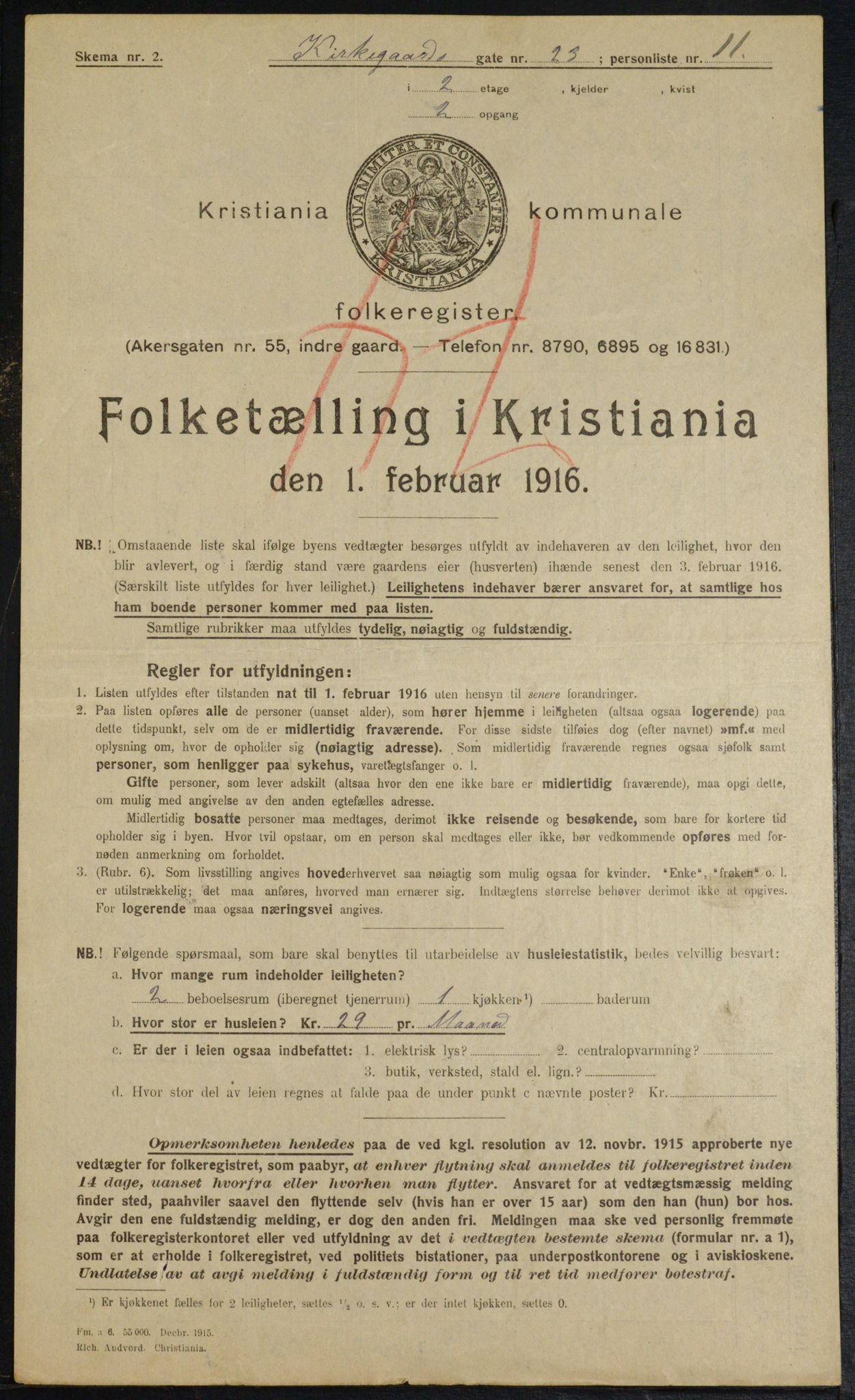 OBA, Municipal Census 1916 for Kristiania, 1916, p. 51931